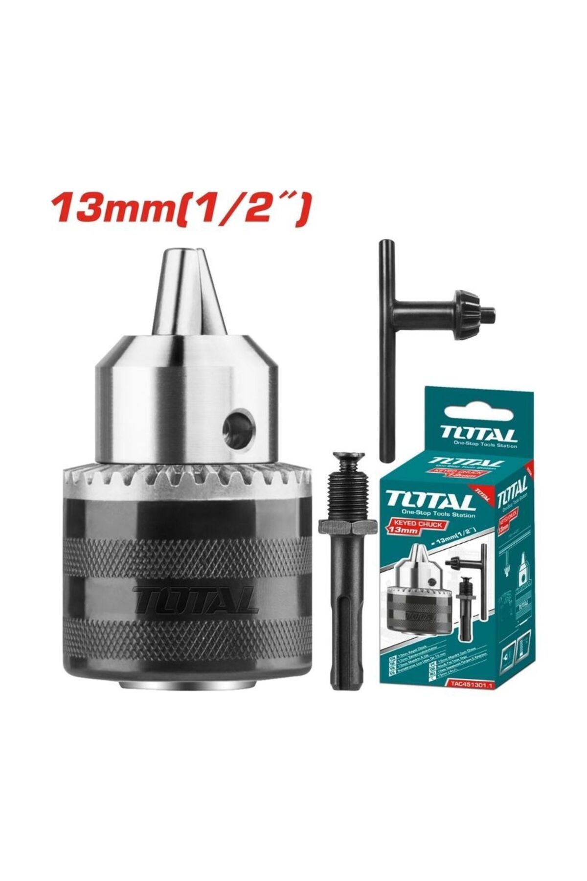 TOTAL 13MM 1/2 MANDREN ANAHTARLI ADAPTÖRLÜ TAC451301-1