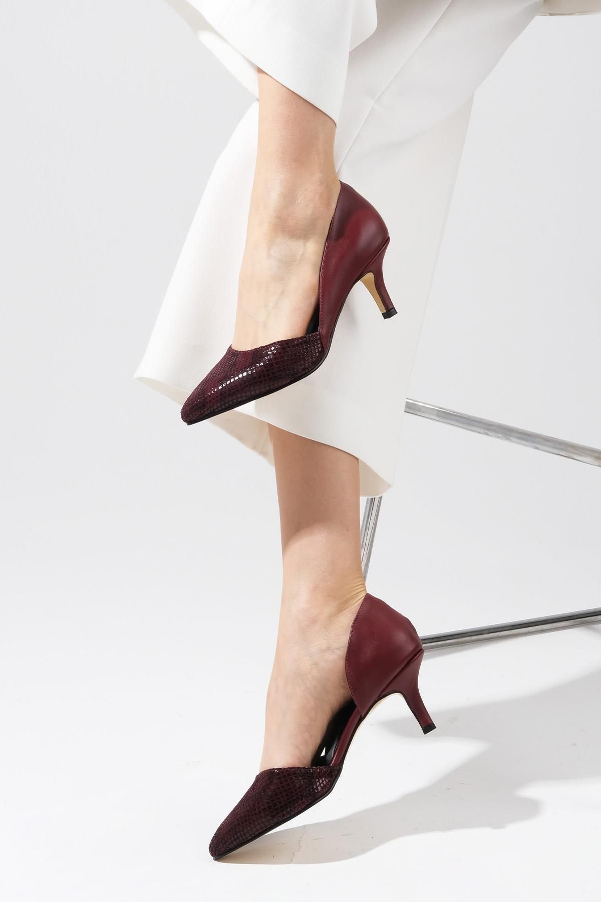Mio Gusto High Heels Burgundy Stiletto Heels Trendyol