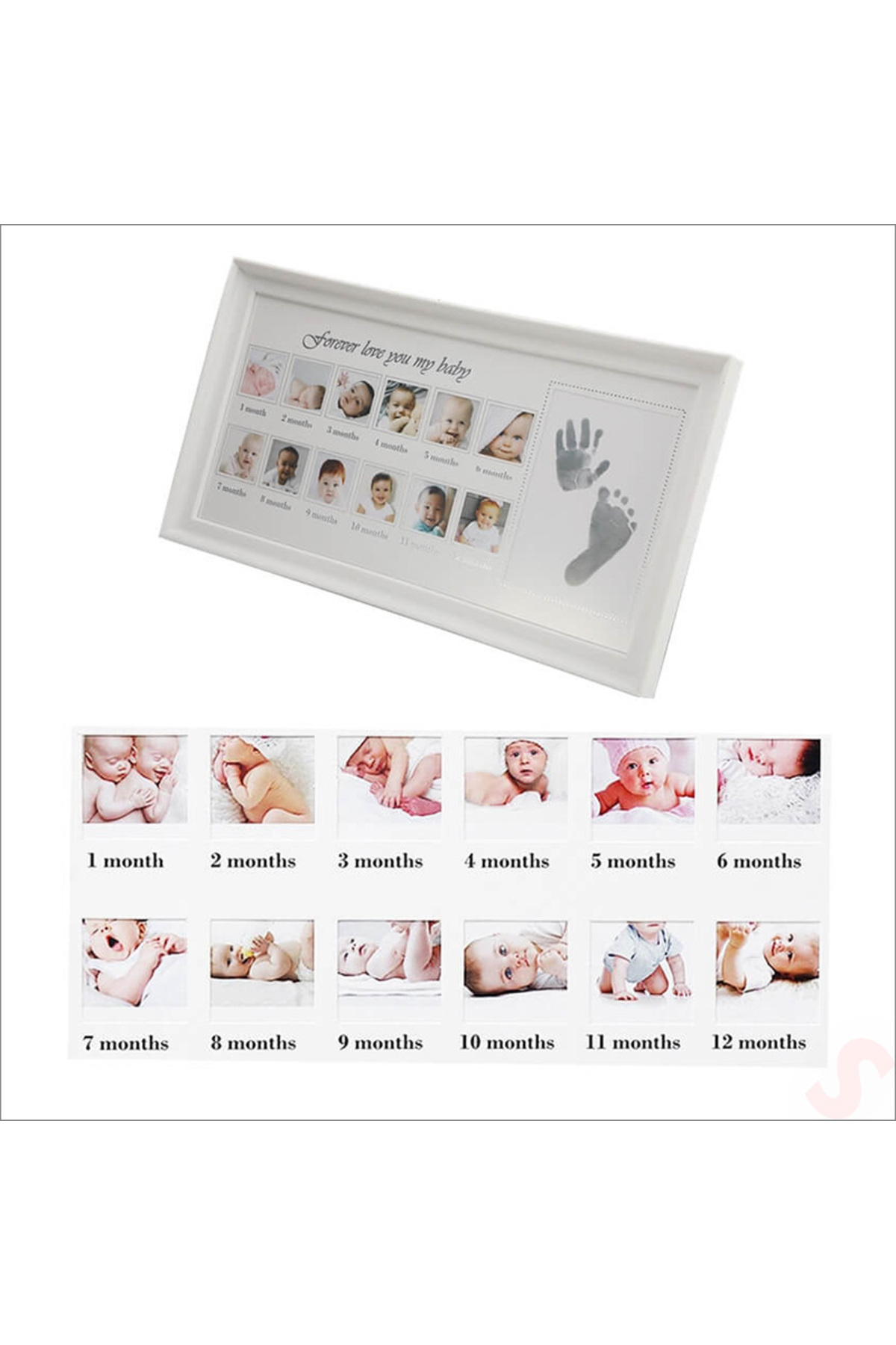 Süsle Baby Party Bebek El Ve Ayak Izli Resim Çerçevesi, 39cm X 21cm - 12 Ay fotoğrafı 5 (önizleme)