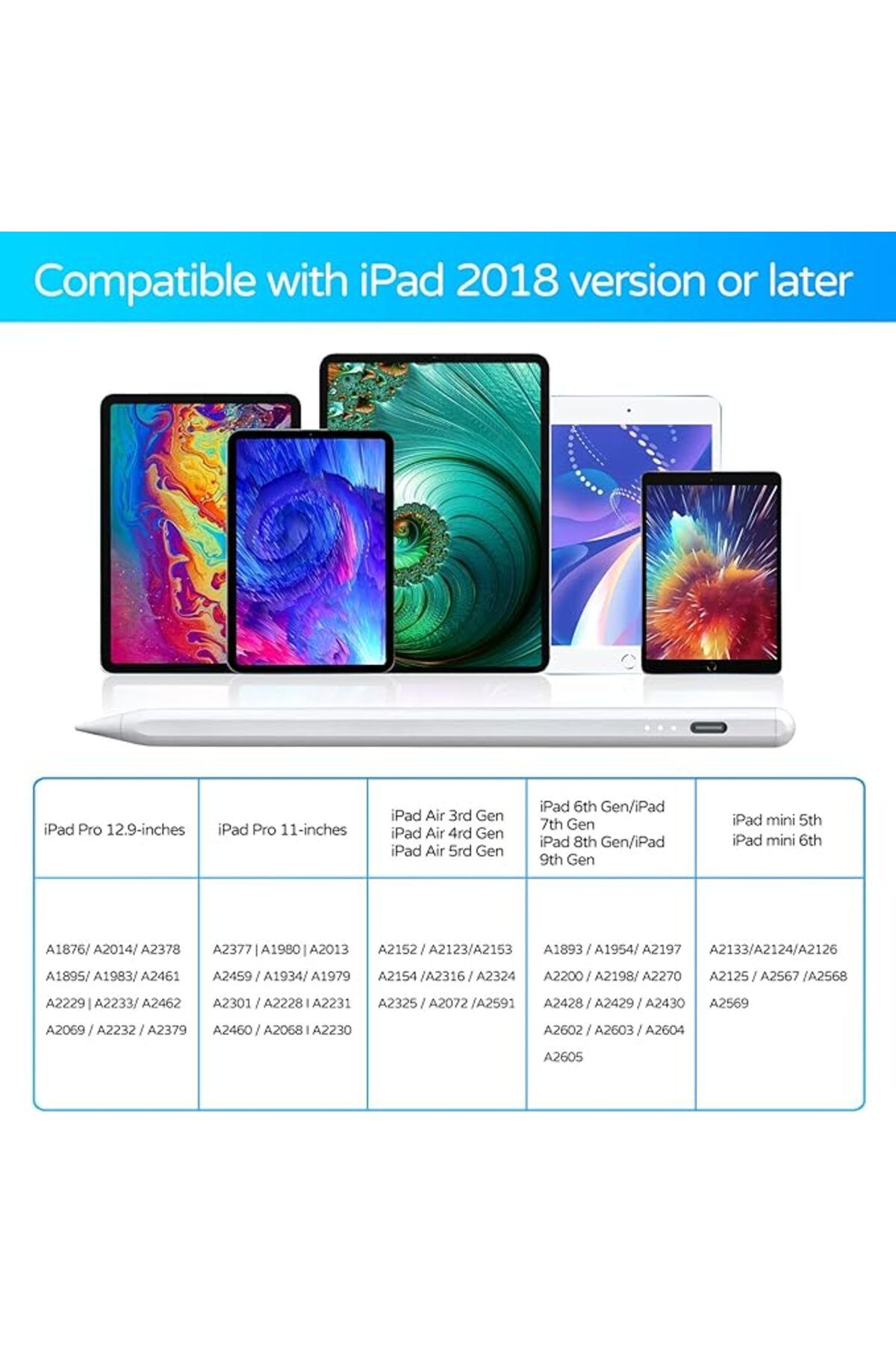 bravesons-قلم ستايلس غير قابل للاكتشاف متوافق مع iPad 10.2 2021 (الجيل التاسع) (يتضمن 3 أطراف احتياطية) 2