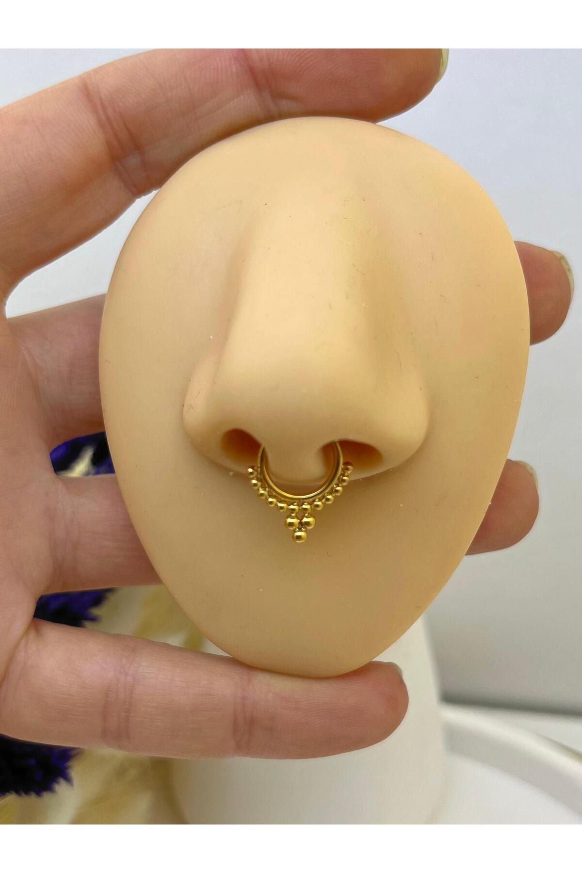 Arescollection CERRAHİ ÇELİK DAİTH SEPTUM UYUMLU 1 ADET MENTEŞELİ HALKA PİERCİNG