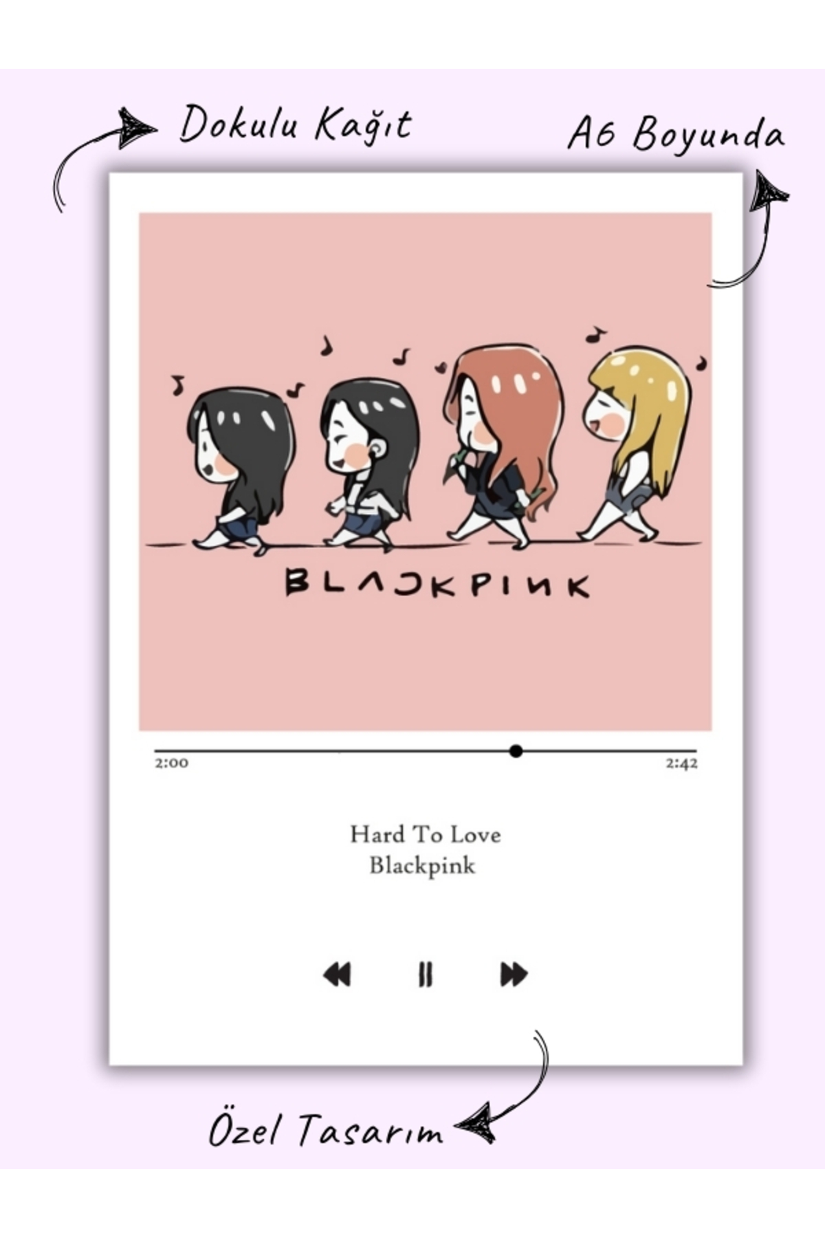 Bküp Tasarım BlackPink Motto Kartı Kartpostal