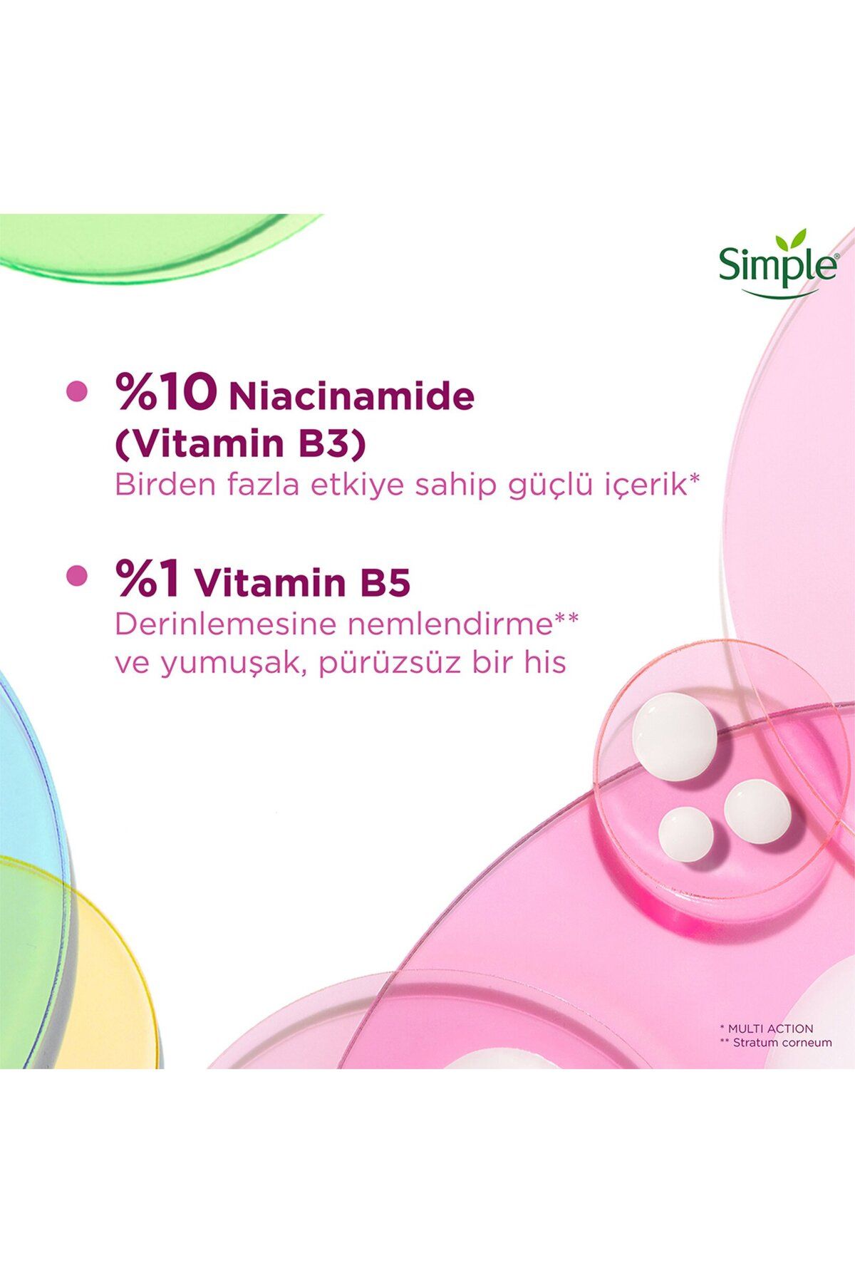 Simple سرم تقویت‌کننده با ۱۰٪ ویتامین B3 نیاسینامید برای توازن رنگ پوست ۳۰ میلی‌لیتر