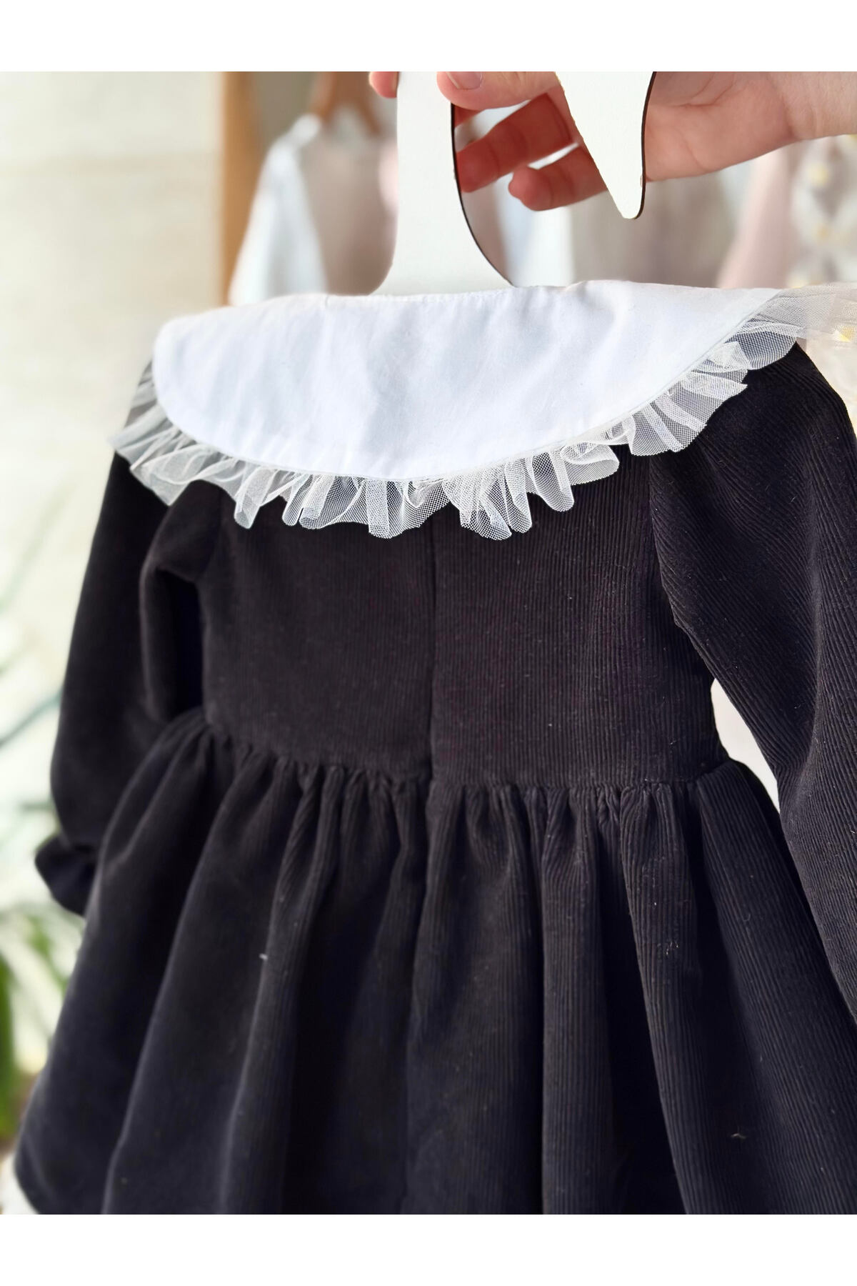 BİHAYALBİÇOCUK Siyah Kadife Elbise fotoğrafı 5 (önizleme)