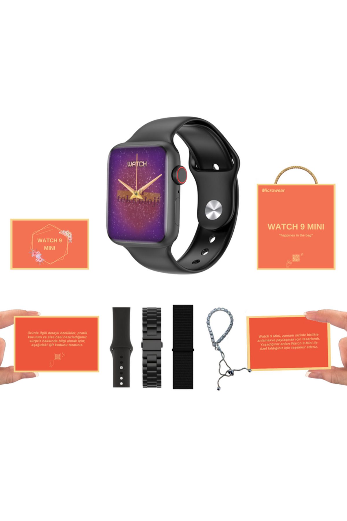 PİNK İTHALAT KADINLARIN FAOVERİSİ WATCH 9 G9MİNİ 41 MM AKILLI SAAT KONUŞMA ÖZELLİKLİ
