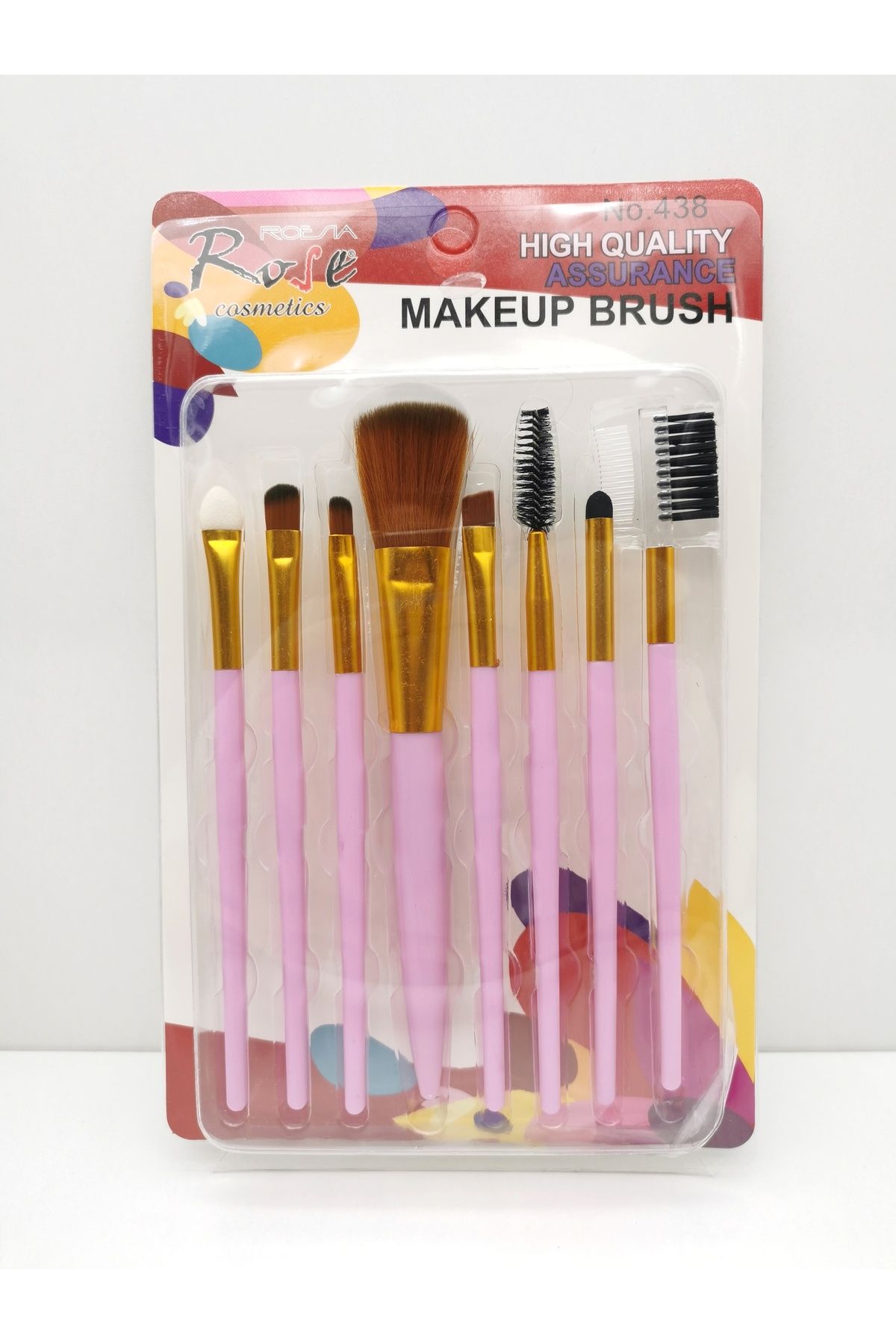 Rose Makeup Brush 8'li Kartlı Fırça Seti