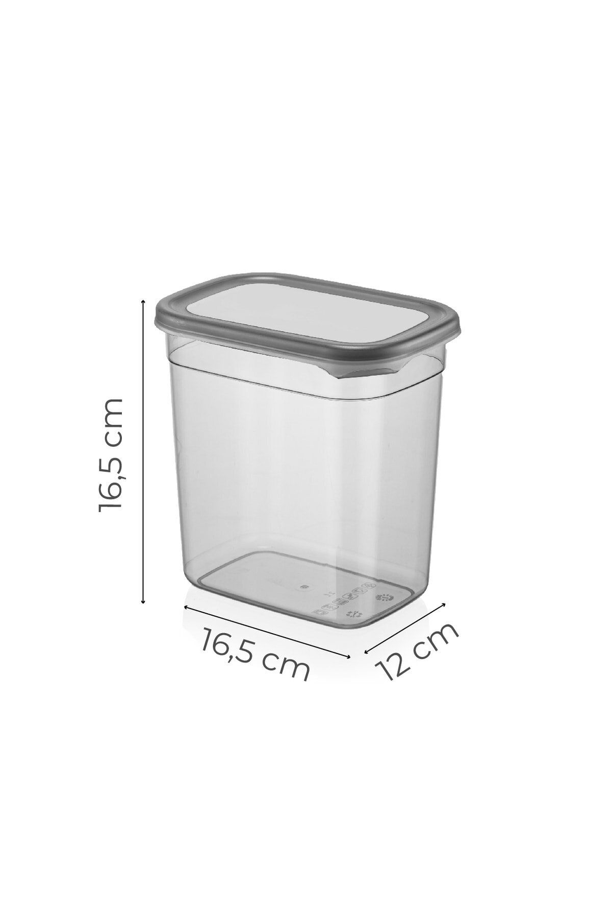 Vienev-12 Pieces Rectangular Storage Container with White Screen Printing Label 2 Liters Anthracite 8