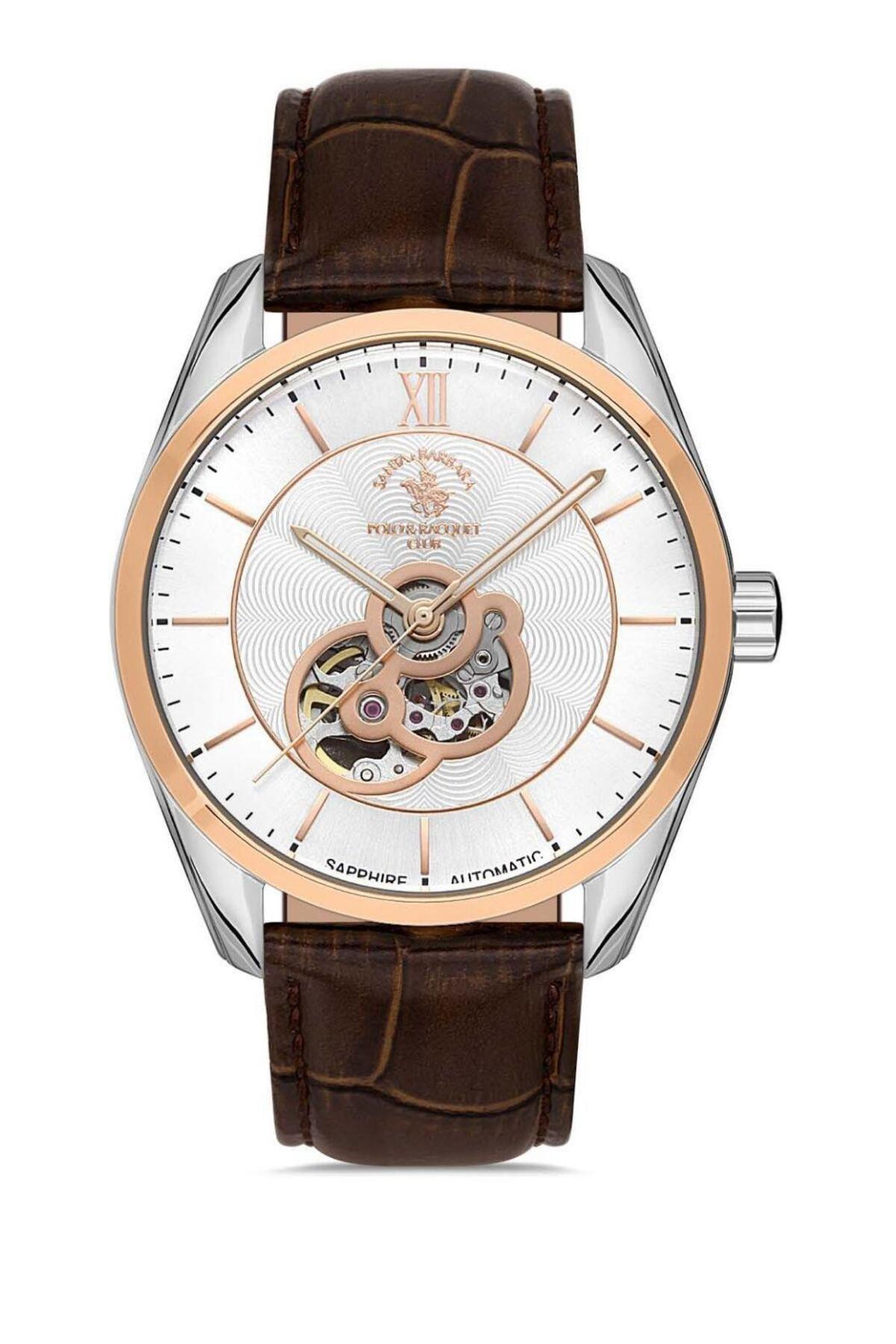 ساعت مچی مردانه چرم قهوه‌ای پولو سانتا باربارا SB.4.1008.6