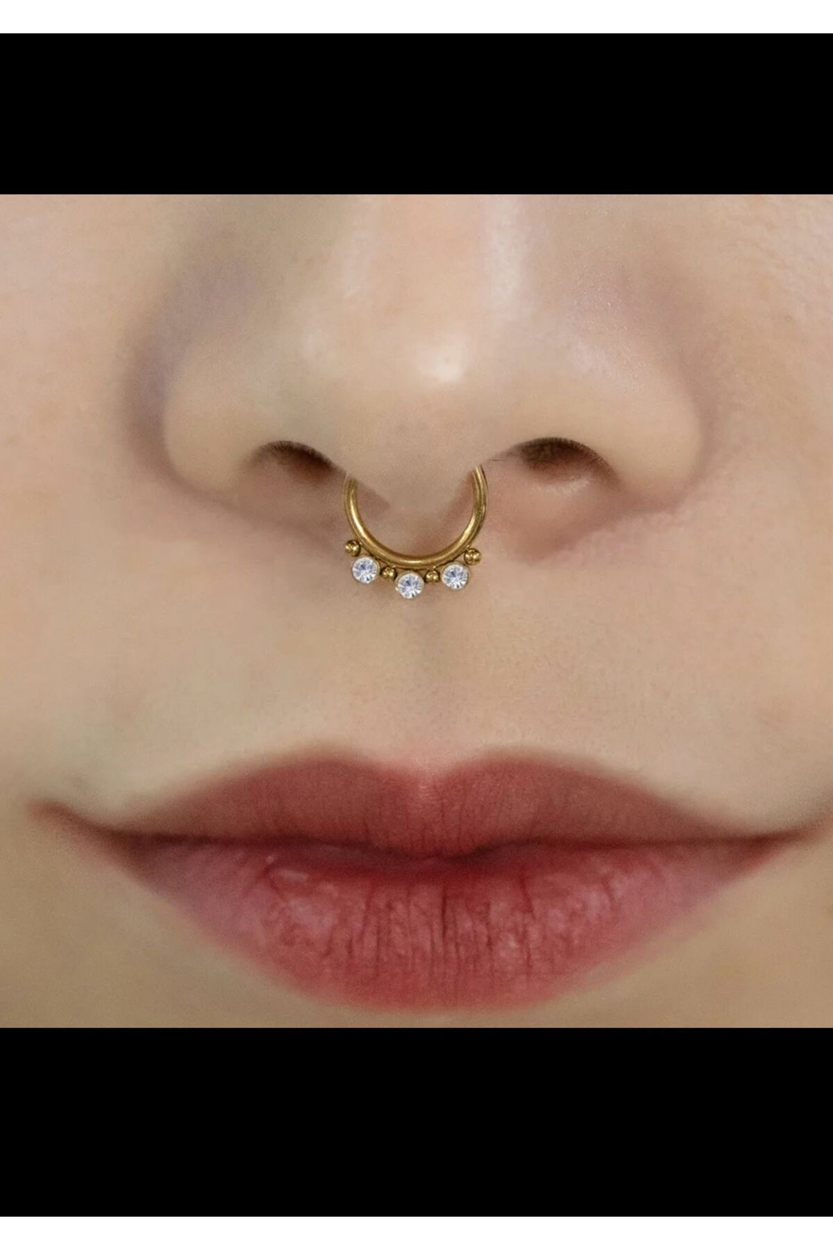 Cerrahi Çelik Delik Gerektirmeyen Sıkıştırma Fake Sahte Burun Septum Piercing
