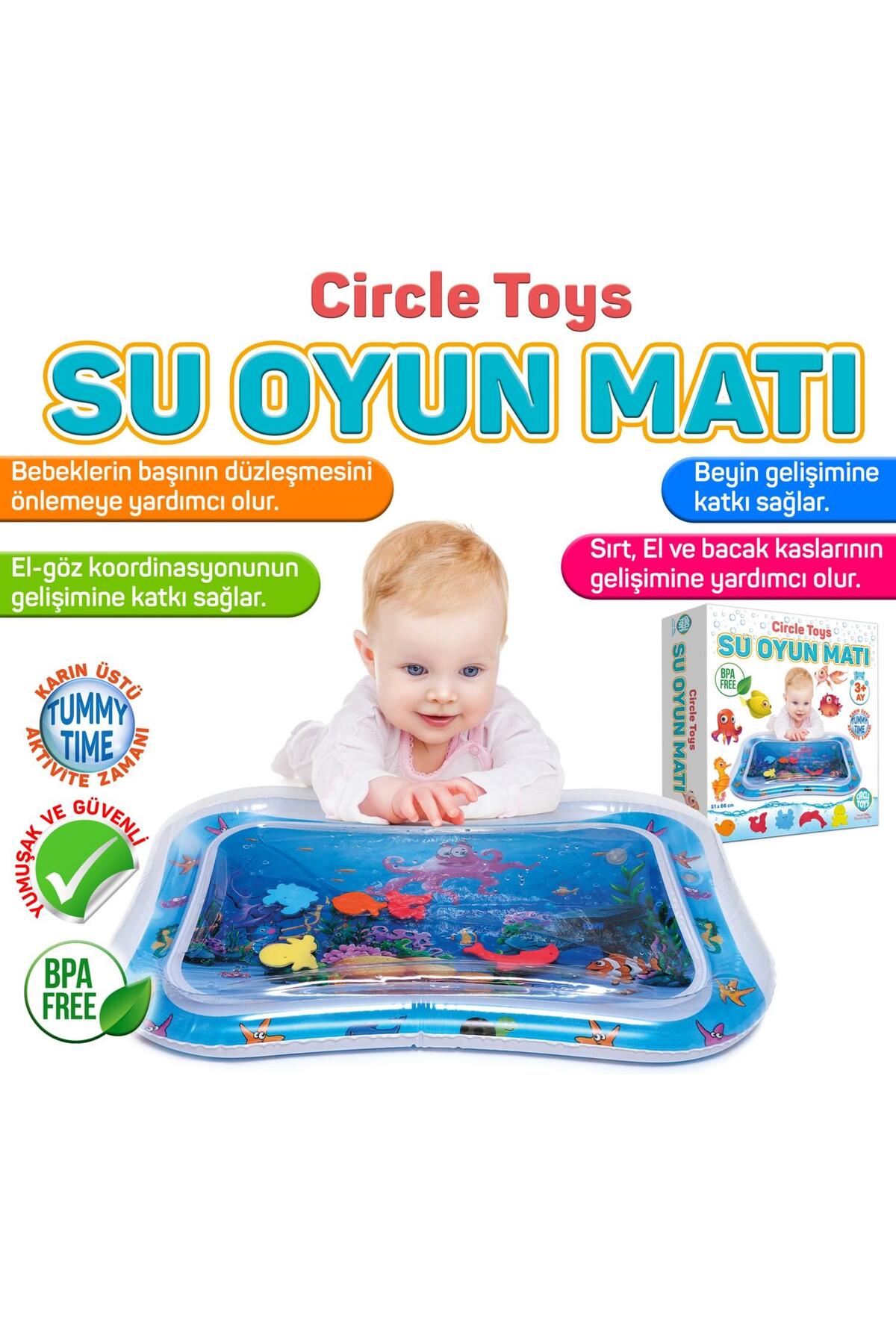 Mashotrend Bebek Su Oyun Matı Karın Üstü Aktivite Zamanı - Sulu Mat - Bebek Matı Bebek Halı fotoğrafı 3 (önizleme)