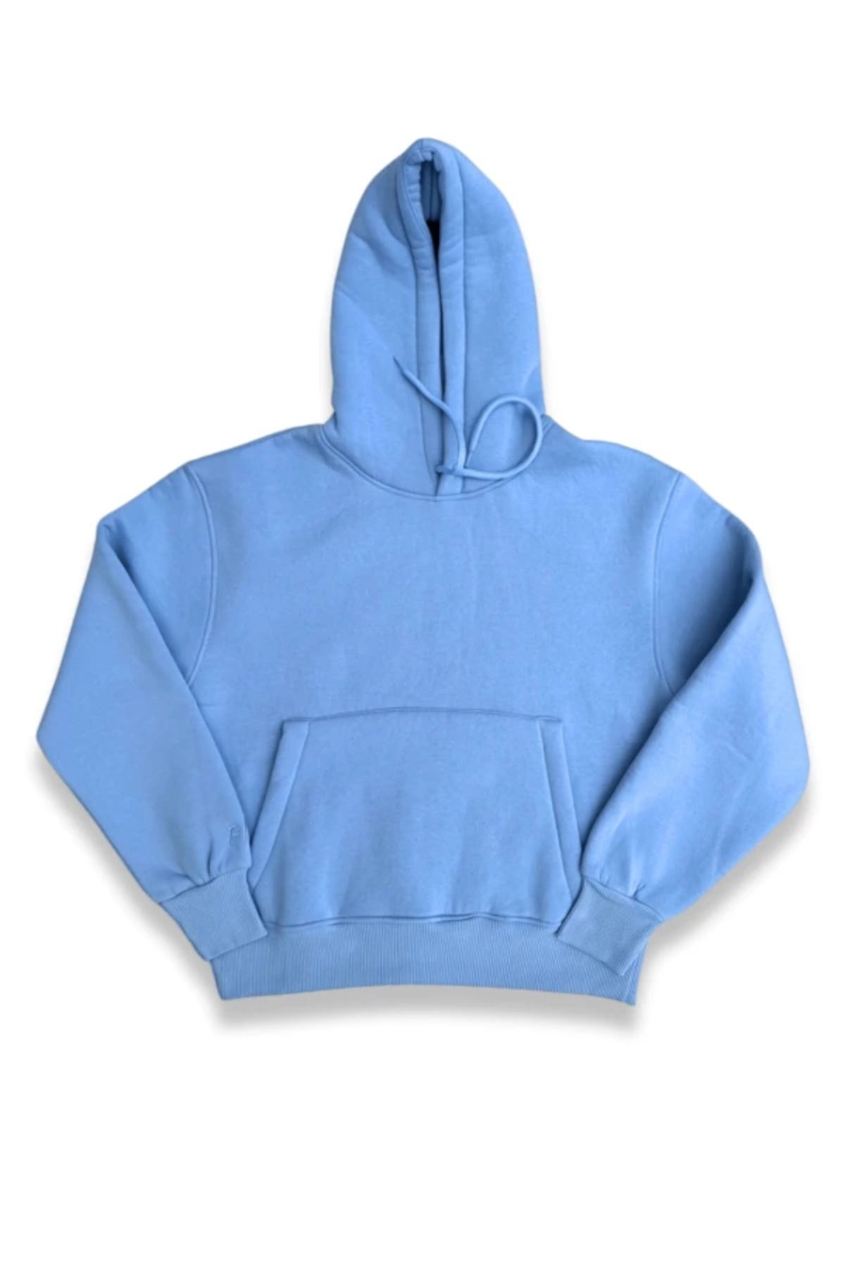 plush wear Basic Unisex Oversize Wide Cut Hoodie Baby Blue Trendyol
