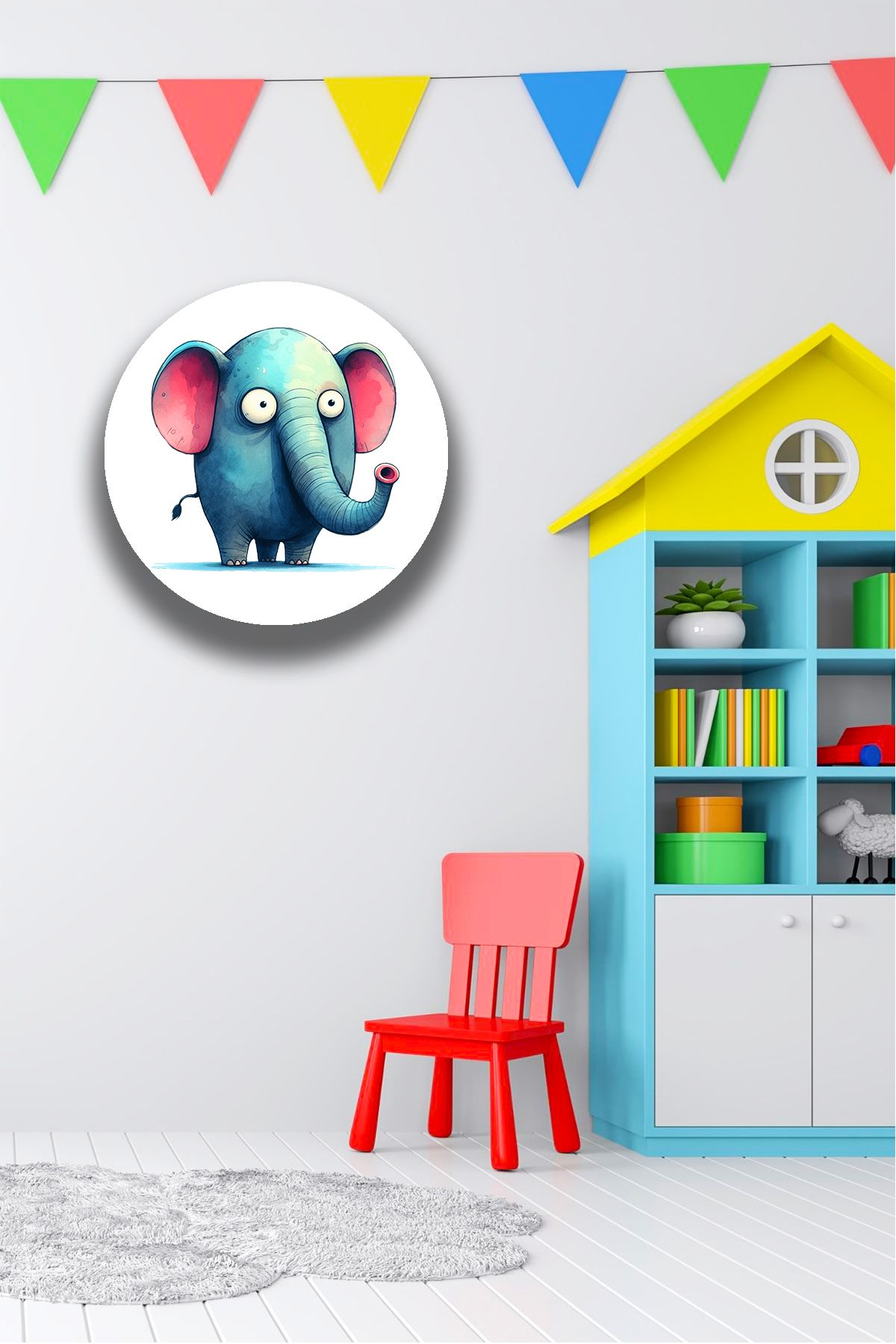 Nod Modele De Pictură Din Lemn Pentru Camera Copiilor, Colorate, Drăguțe, Decorațiuni De Perete Cu Animale, Decorațiuni Pentru Casă - 22 x 22