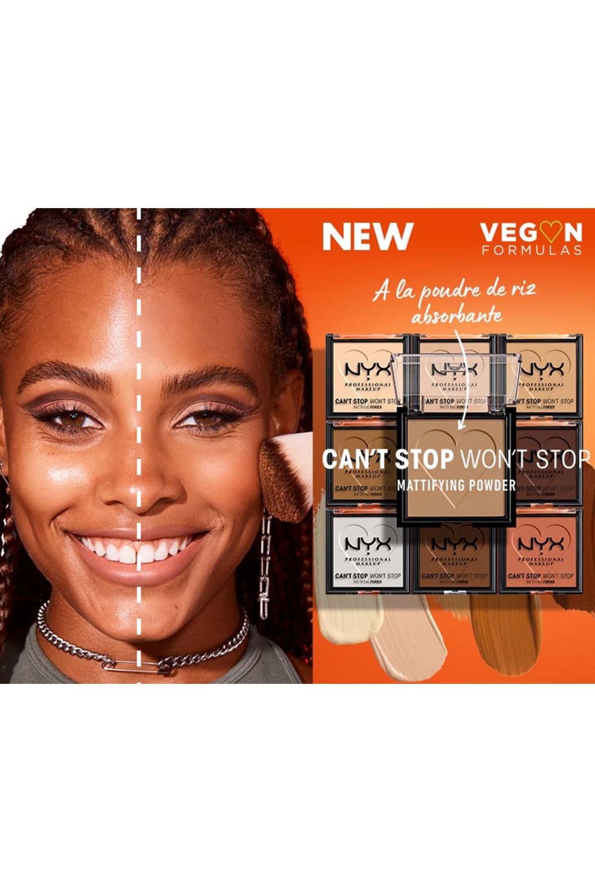 NYX Professional Makeup-Can't Stop Won't Stop Mattifying Pressed Powder-06 TAN 3