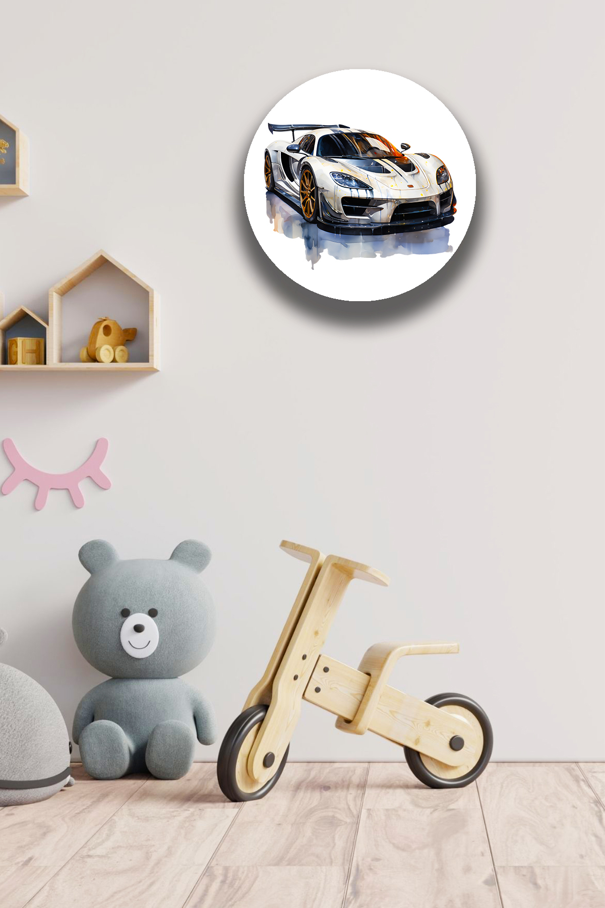 Race Car Kids Teen Room Wooden Table Model, Door Wall Ornament, Furniture Decor For Kids