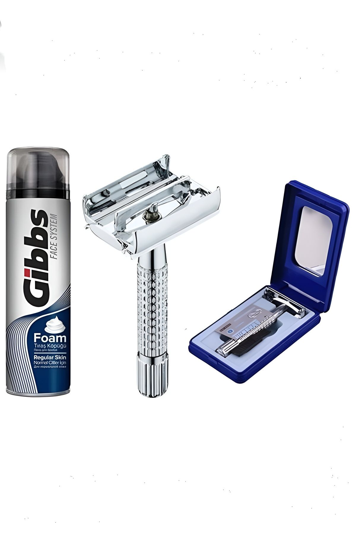 efmues-Gibbs shaving foam and razor installed razor classic razor beard shaving set 1