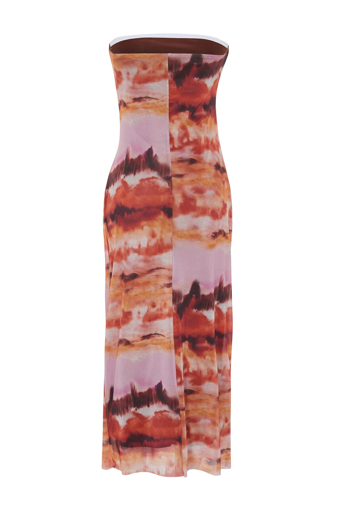 Trendyol Collection-Stretchy Maxi length Pencil Dress - Multicolor and Drawstring Pattern TWOSS24EL00081 8