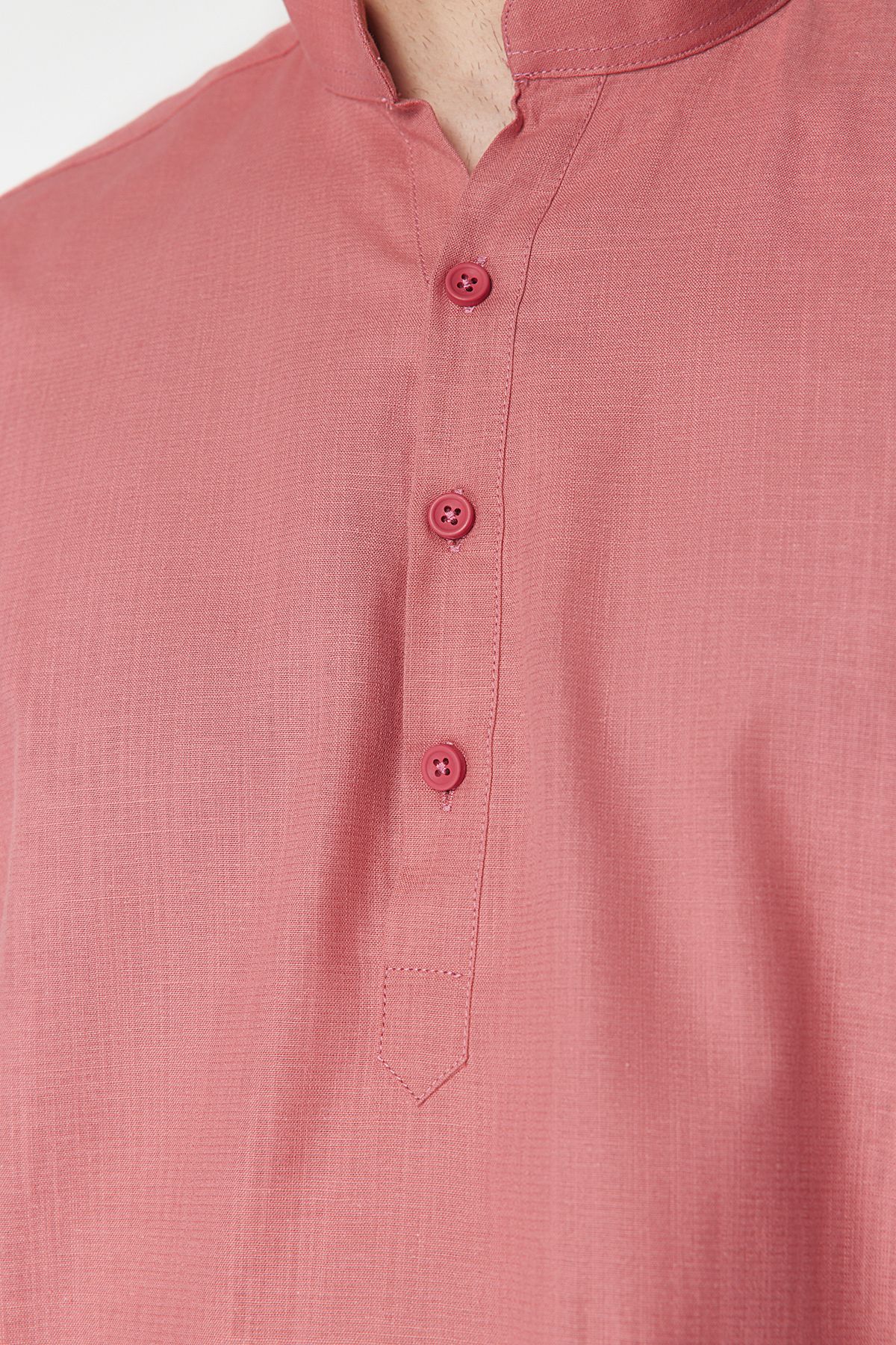 Trendyol Collection-Πουκάμισο με επωμίδες με γιακά Dusty Rose - Κανονική εφαρμογή TMNSS24GO00039 6