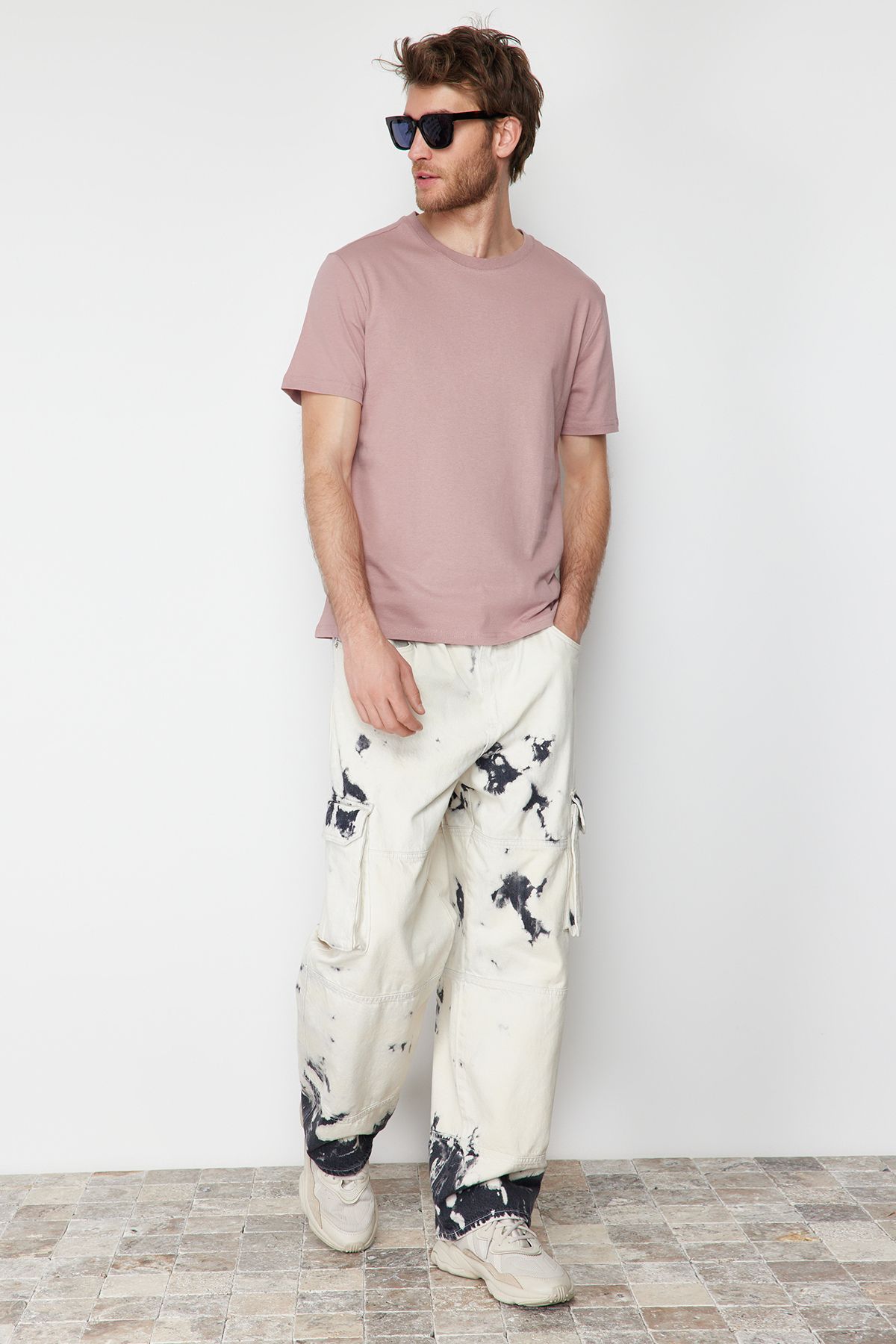 Trendyol Collection-Dried Rose Slim Fit Crew Neck Cotton T-Shirt - Tmnss19Bo0001 2