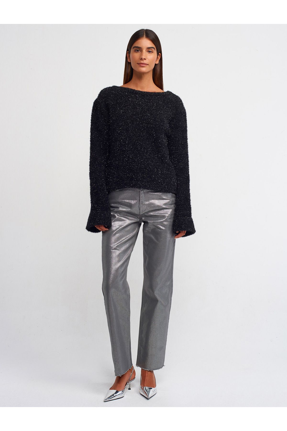 Black low store cut sweater