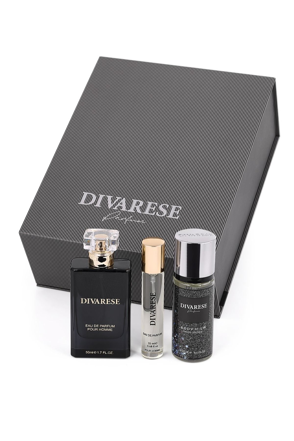 ست عطر مردانه مجموعه مخصوص مردانههان سیاه و سفید Bergabul ادوپرفیوم Divarese