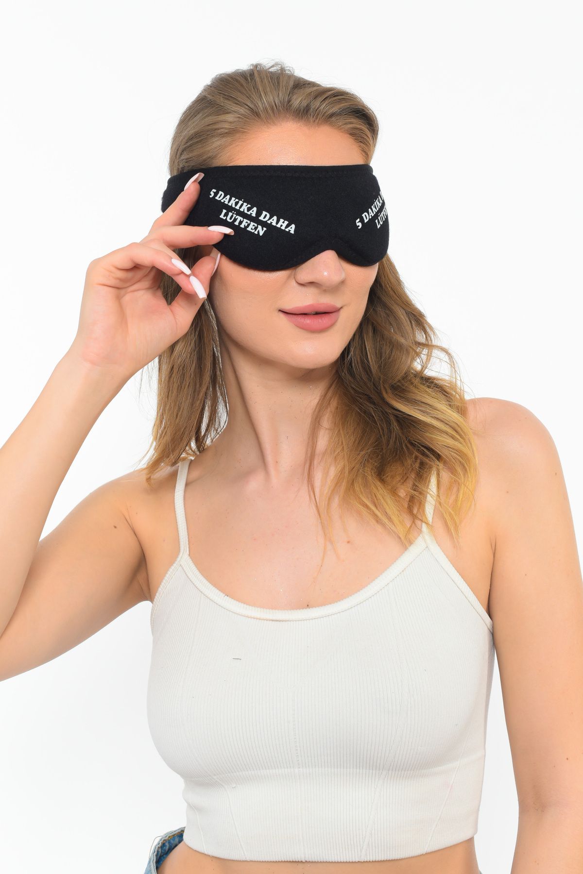 Sh Mağazacılık-Cotton Black Washable Eye Patch Sleeping Mask 4