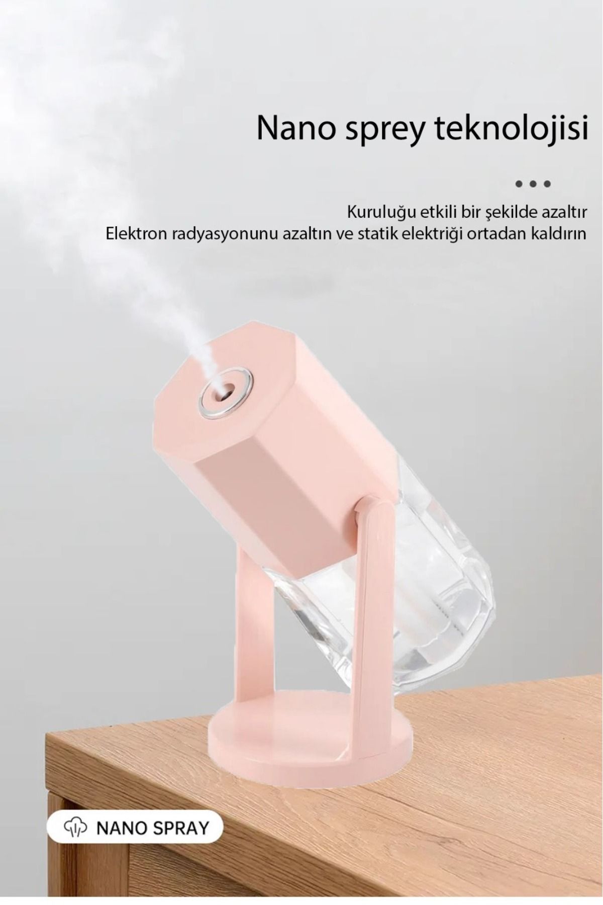 360 Derece Dönebilen USB Şarjlı Hava Nemlendirici Buhar Makinesi