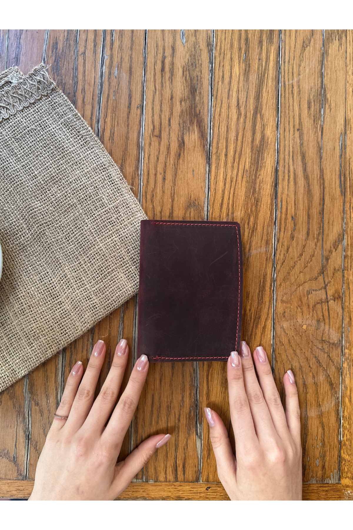 کیف پول مردانه بورگوندی Leather Anatolia | LTHRNTL001060 اورجینال - تصویر 4