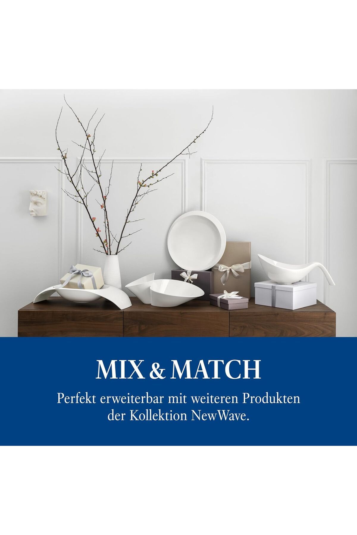 Villeroy & Boch-Newwave Eye Catcher Double Shell Premium Porcelain, 49 x 27 cm, Dishwasher Safe 5
