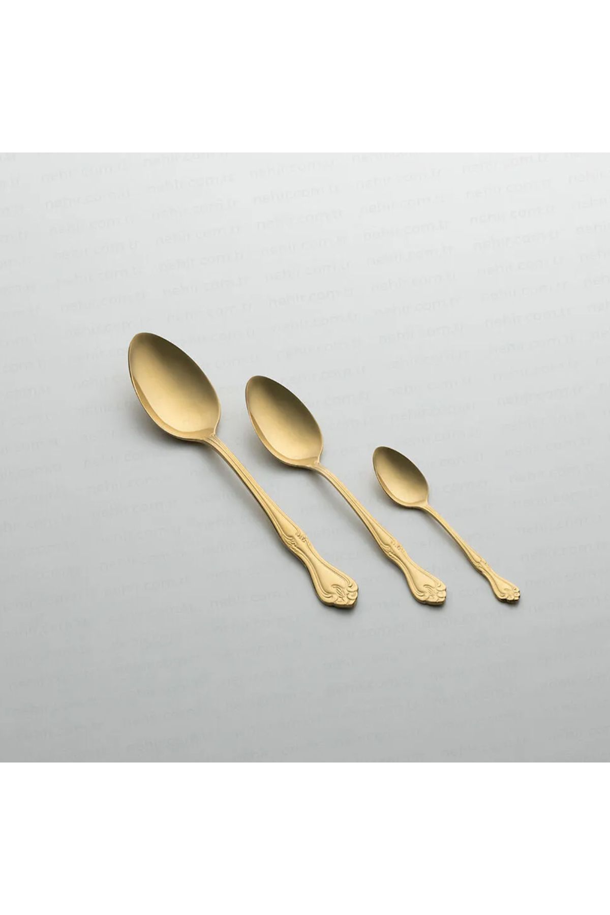 Nehir-Lalezar Titan Gold Satin 84 Pieces 12 Person Cutlery Set 4