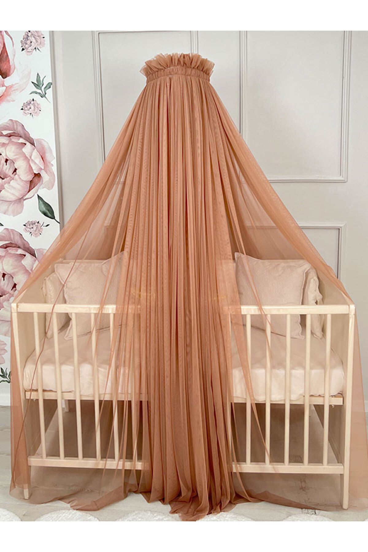 PAMUKA Baby Crib Mosquito Net Tulle Mosquito Net Pinkish Brown