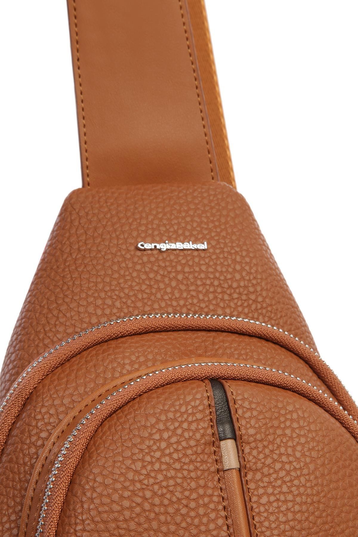 CENGİZ PAKEL-Cengiz Pakel Unisex Crossbody Bag - 7474 - Tan 3