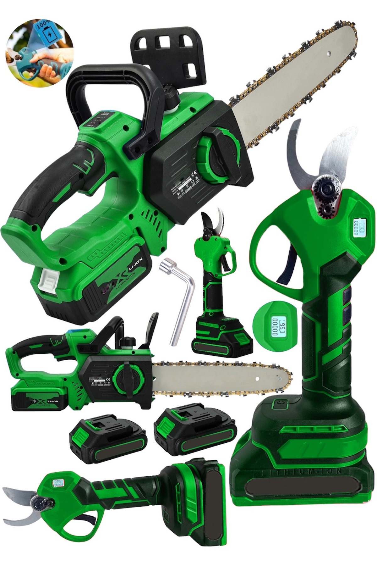 Germany Steel 5520F Çift Akülü Dijital Göstergeli Şarjlı Budama