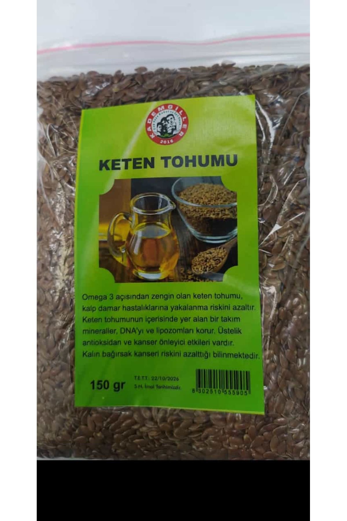 keten tohumu tüm 150gr x 2 adet