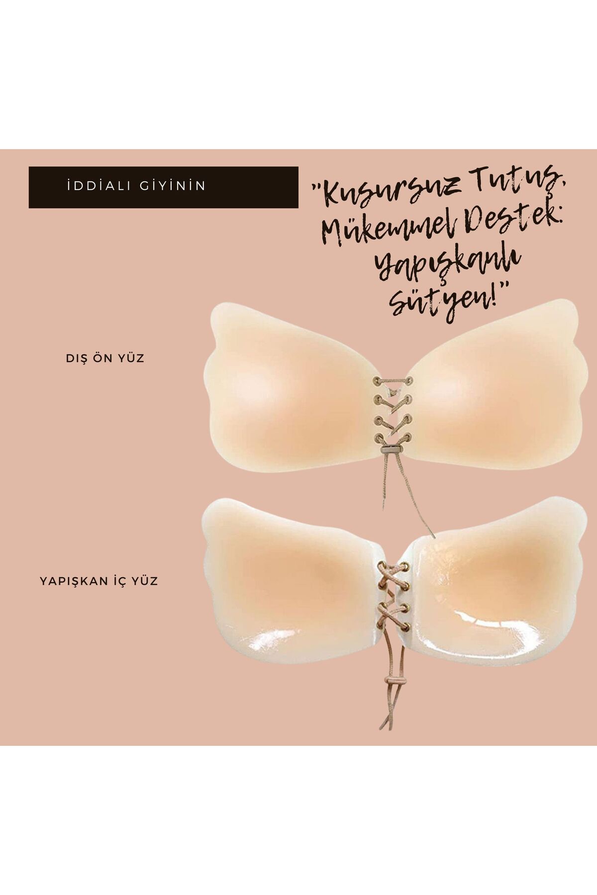 SEBURAM COLLECTION-Silicone Push Up Adhesive Ghost Bra with String on the Front 3