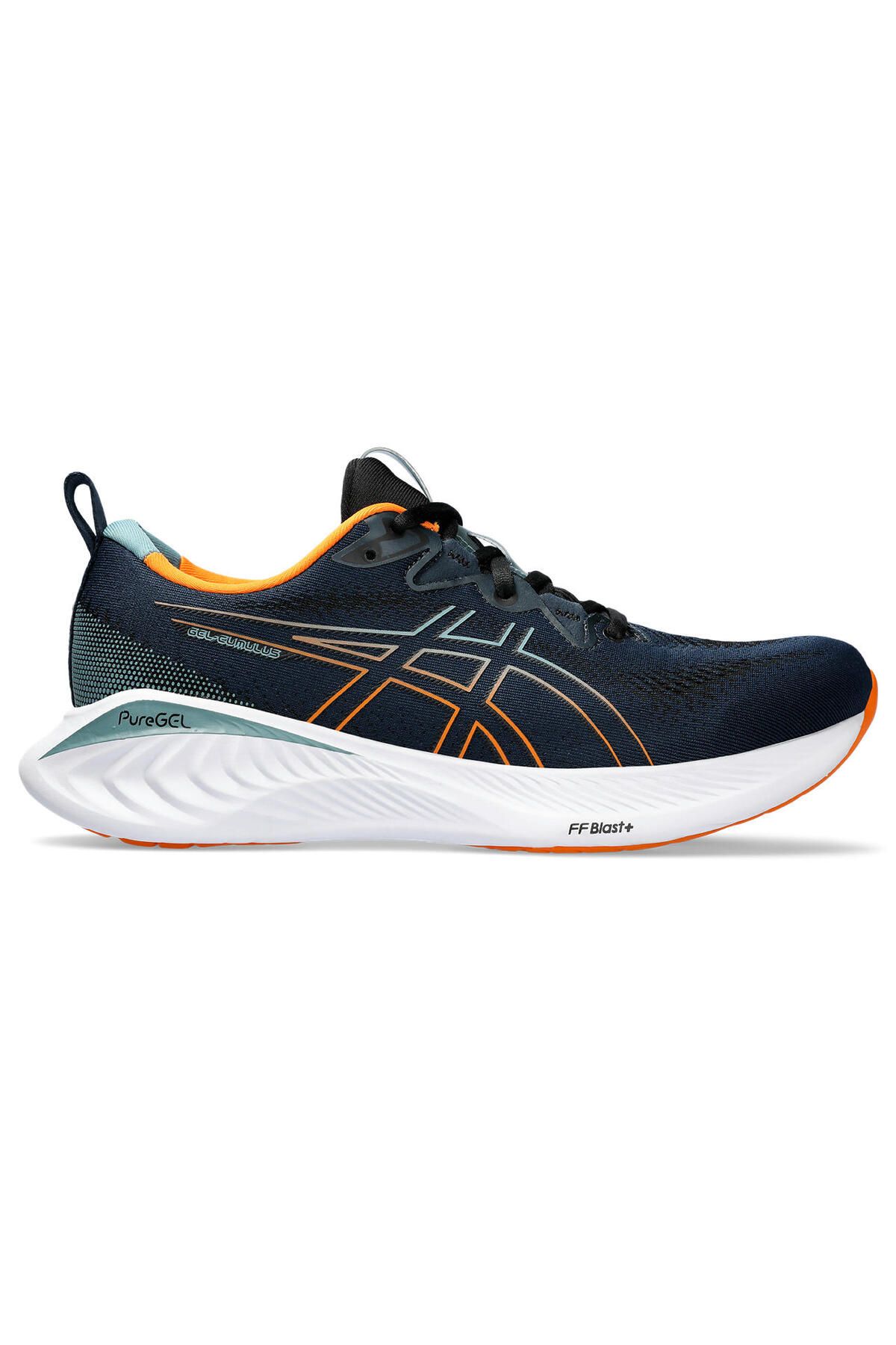 Asics navy blue sales running shoes