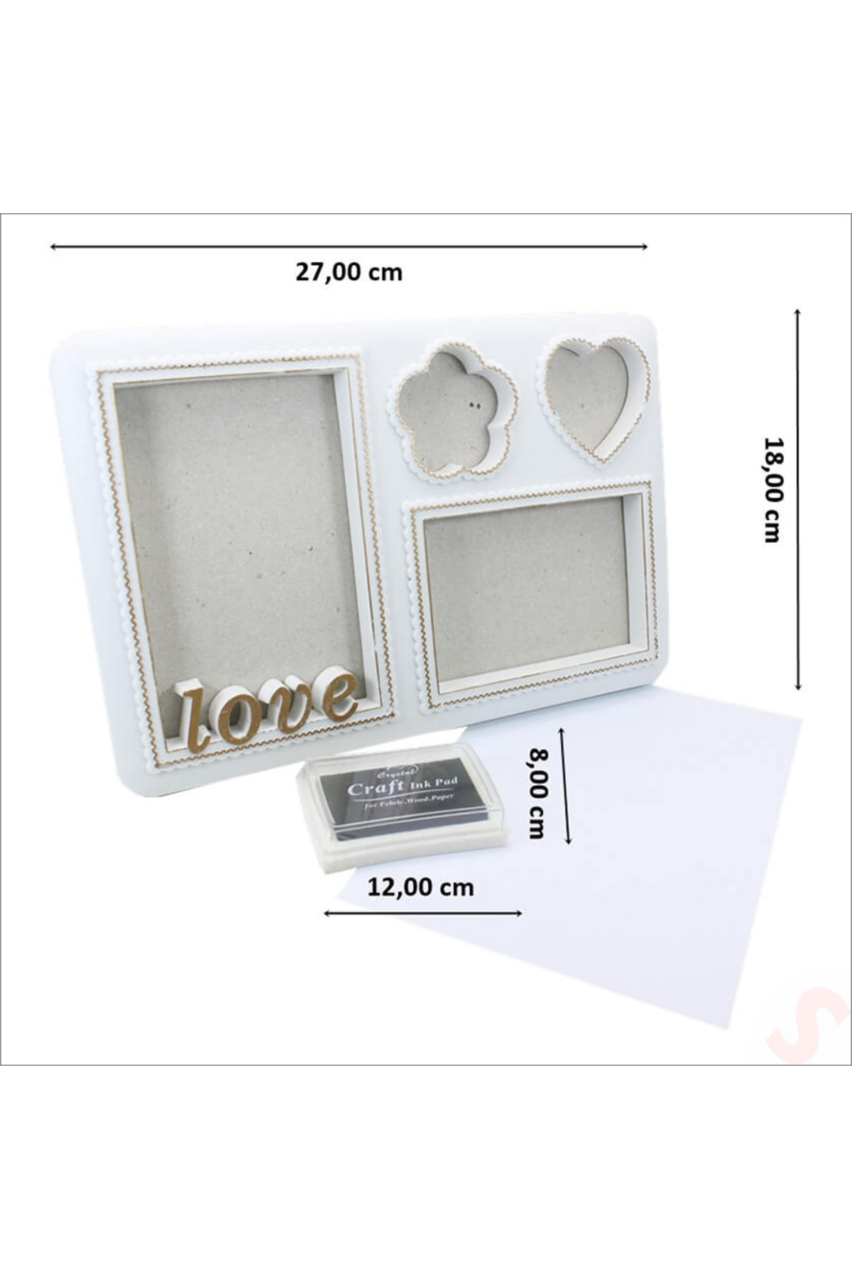 Genel Markalar Bebek El Ve Ayak Izli Resim Çerçevesi, 27cm X 18cm - Love fotoğrafı 2 (önizleme)