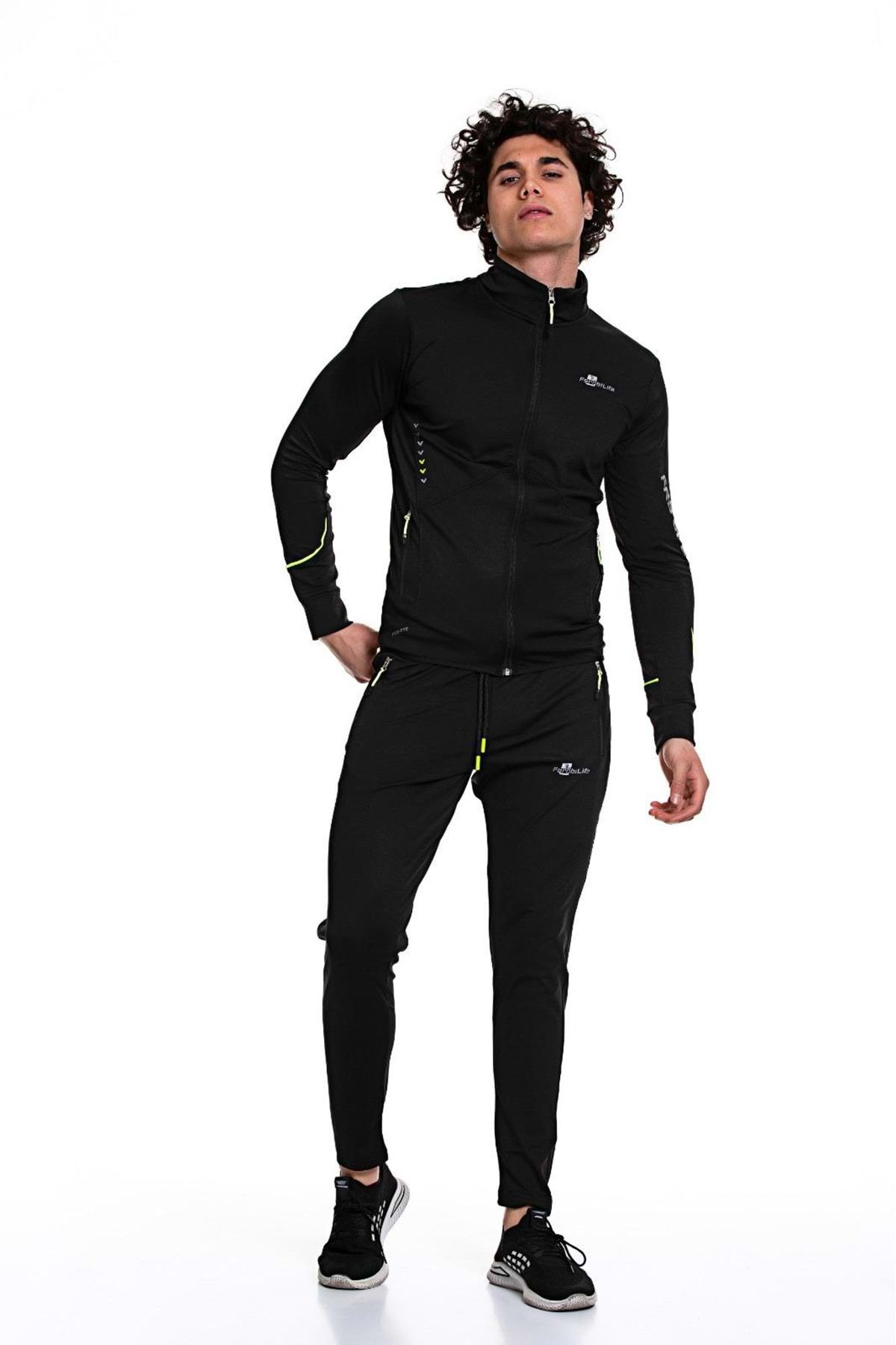 Black tracksuit men hot sale