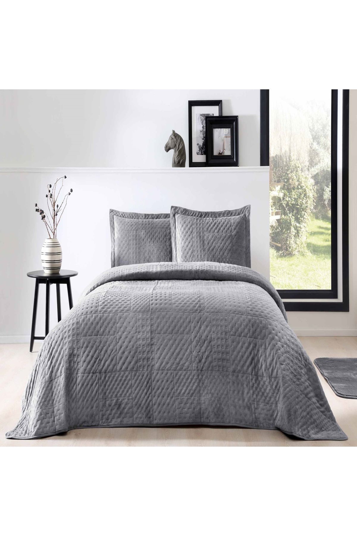 Taç-Alvin Single Bedspread Set Anthracite 3
