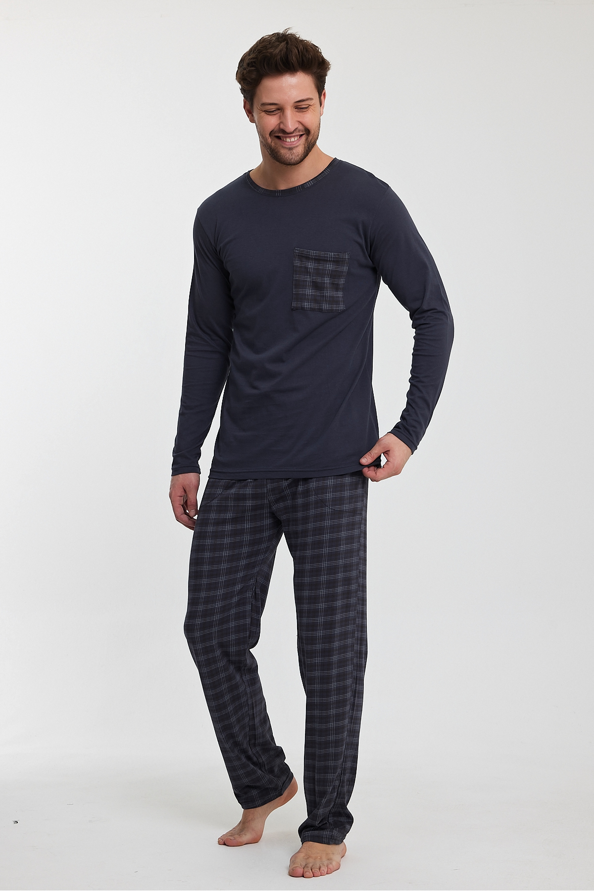 9223-KLY Erkek Kışlık Pijama Takımı % 100 pamuk main image 0