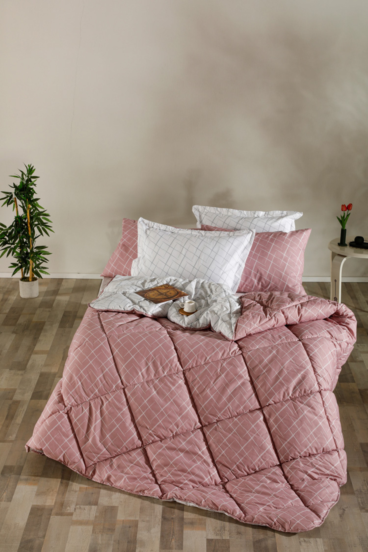 ست خواب تک نفره  صورتی Doqu Home | 2Q9CMFEASY0010144 اورجینال - تصویر 4