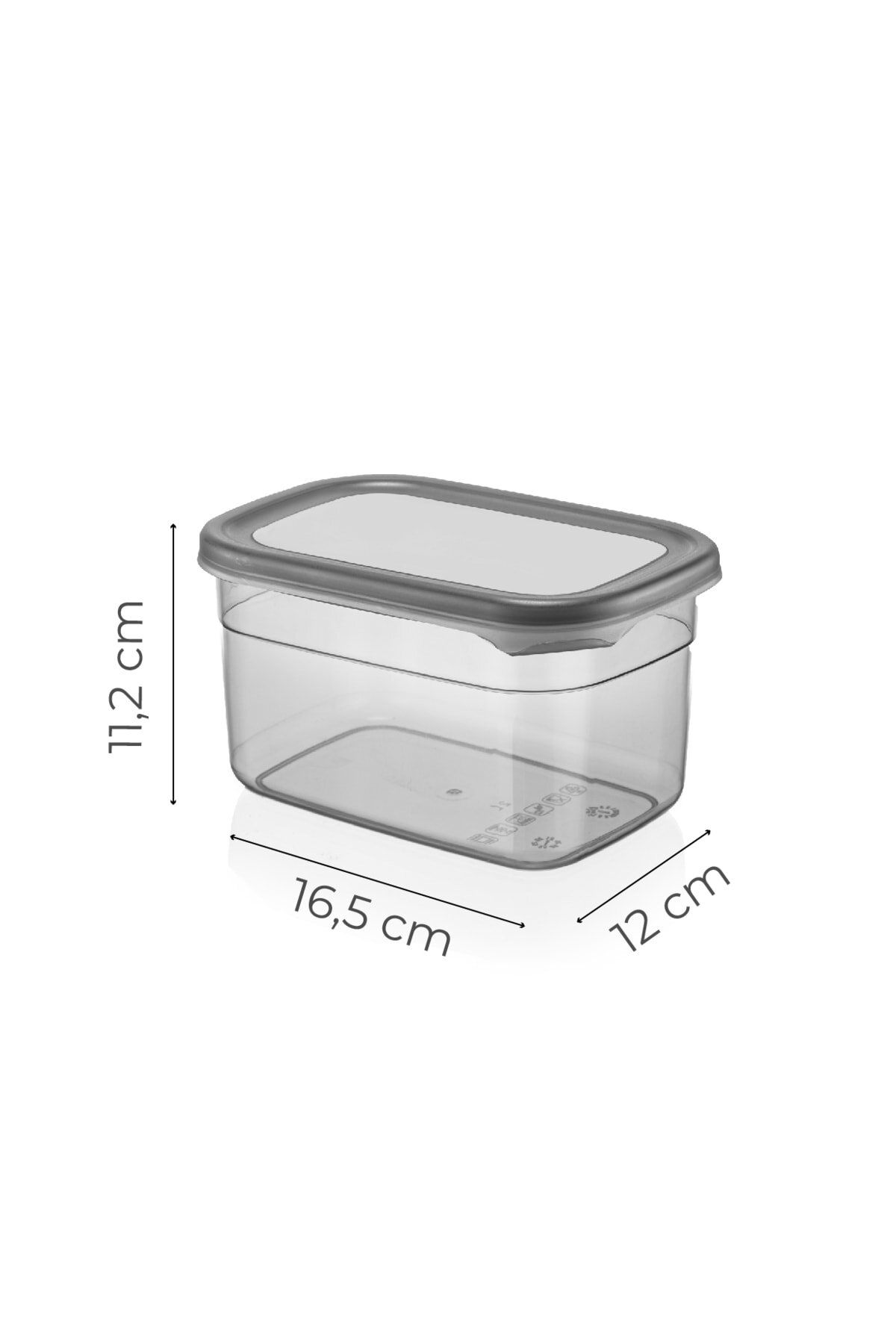Vienev-Set of 12 with White Screen Printing Label Peggy Long Rectangular Storage Container with Transparent Lid 1.3 Liters 8