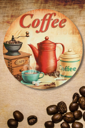 Nod Cafe, Restoran, Çay Ocağı, Kahve Dükkanı Duvar Kapı Süsü, Ahşap Dekoratif...