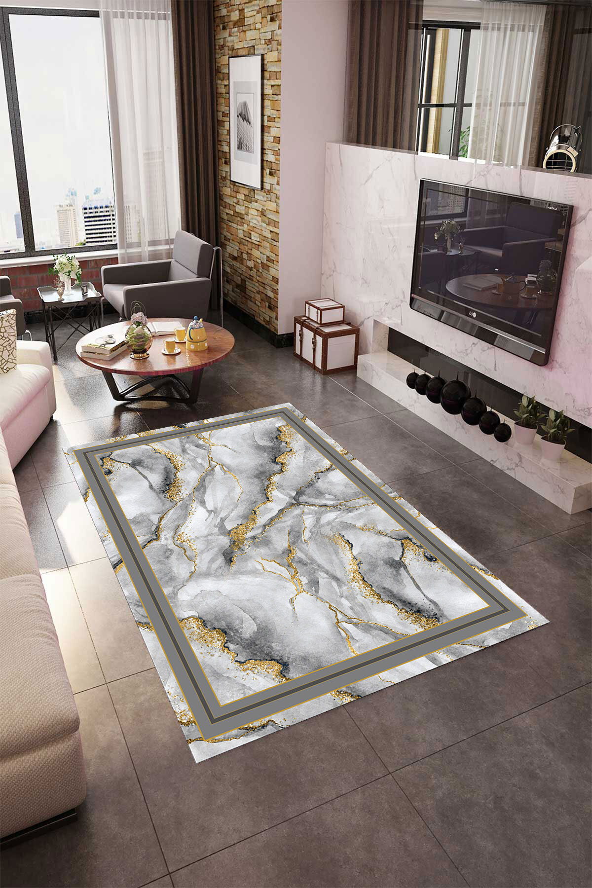 Digital Printing Washable Anti-Slip Base Decorative Living Room Kitchen Rug Runner