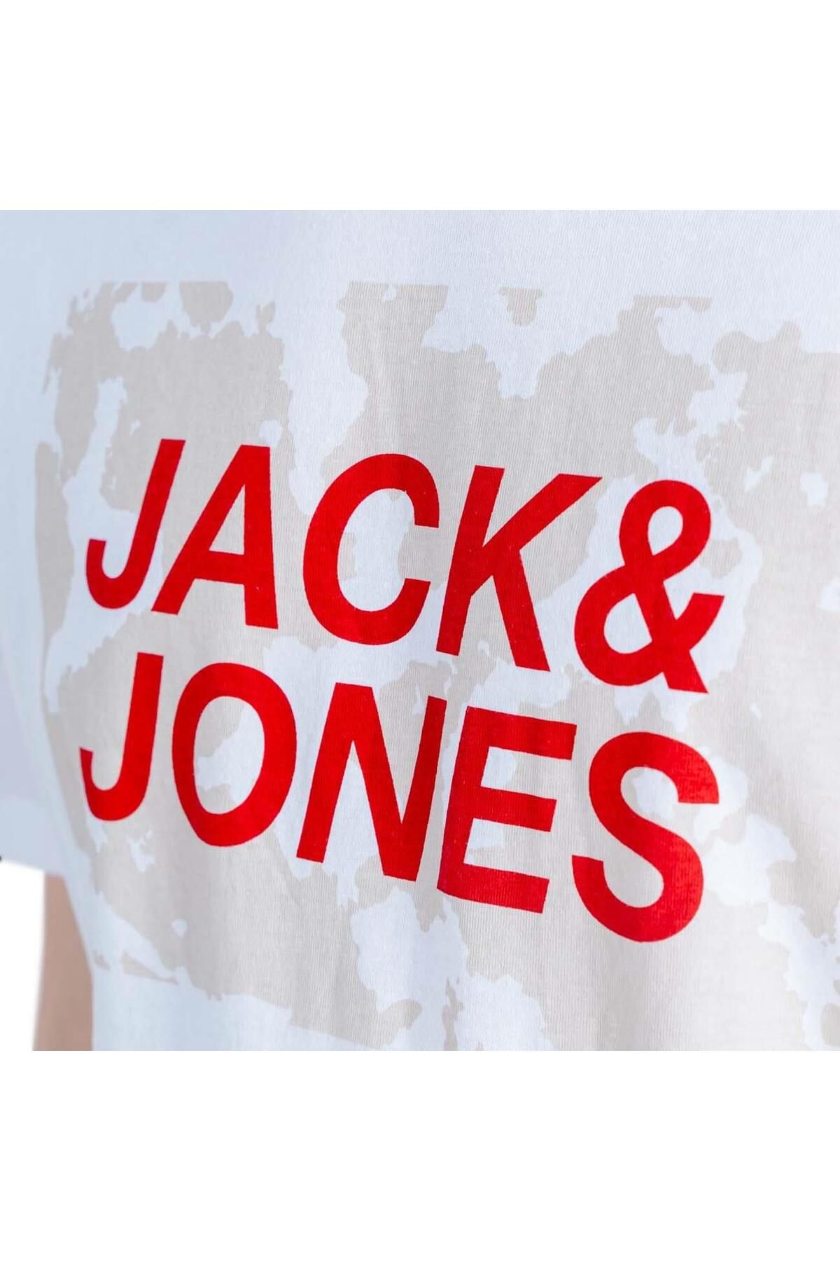 تی شرت سفید مردانه Jack Jones تیشرت Jcolauge Tee12232356 Jack & Jones