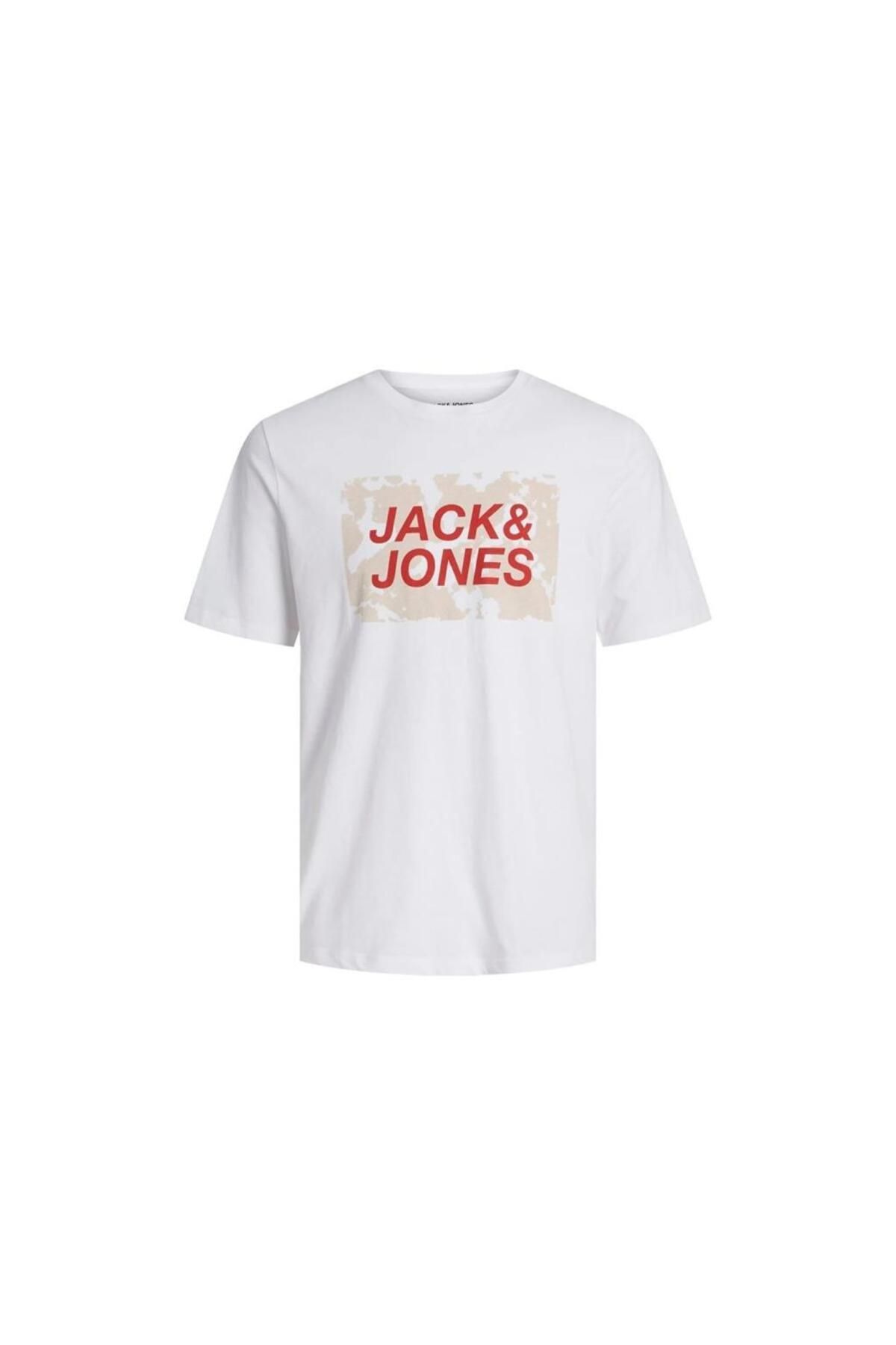 تی شرت سفید مردانه Jack Jones تیشرت Jcolauge Tee12232356 Jack & Jones