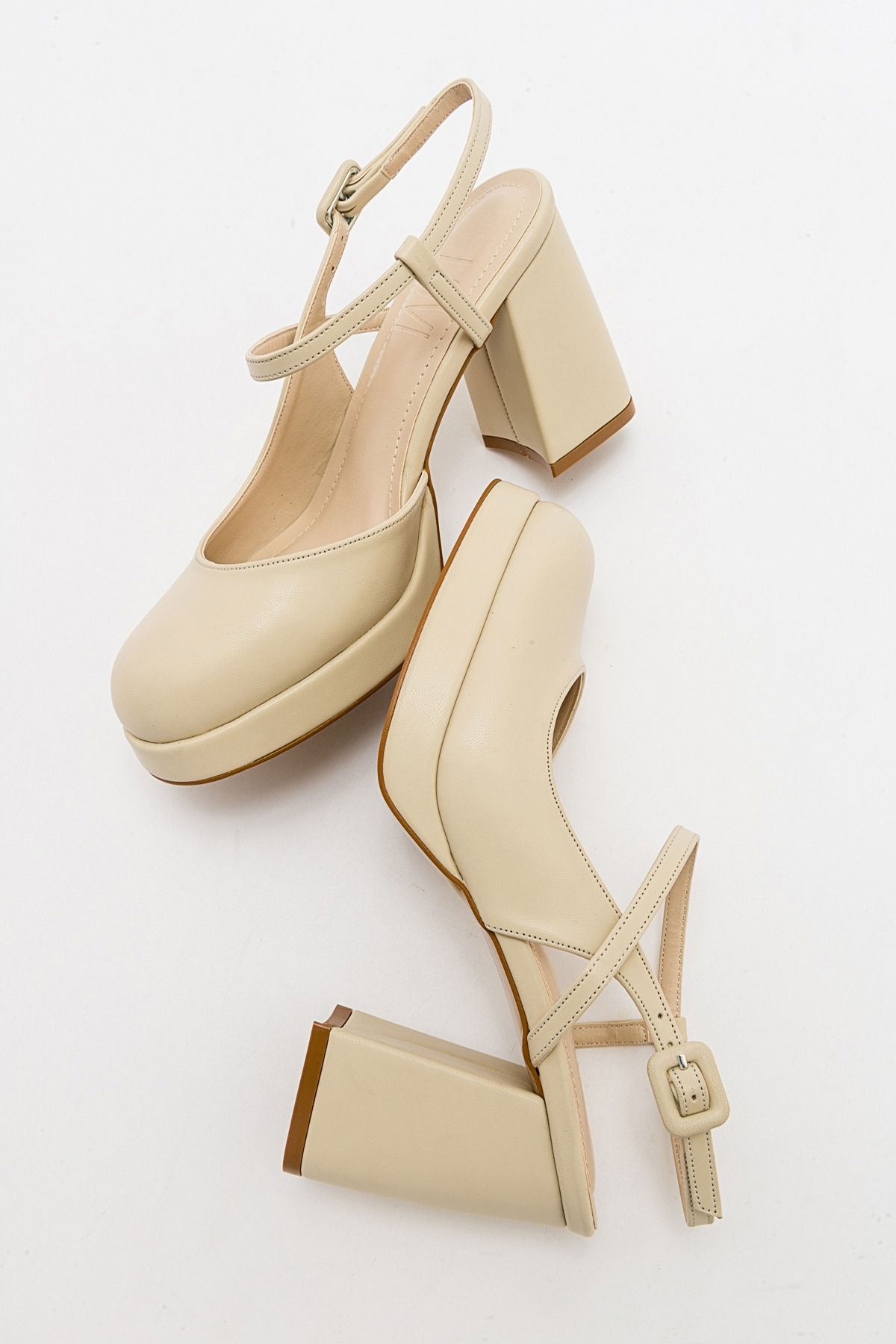 کفش پاشنه کلاسیک زنانه بلند لباس Cape Ecru پوست luvishoes