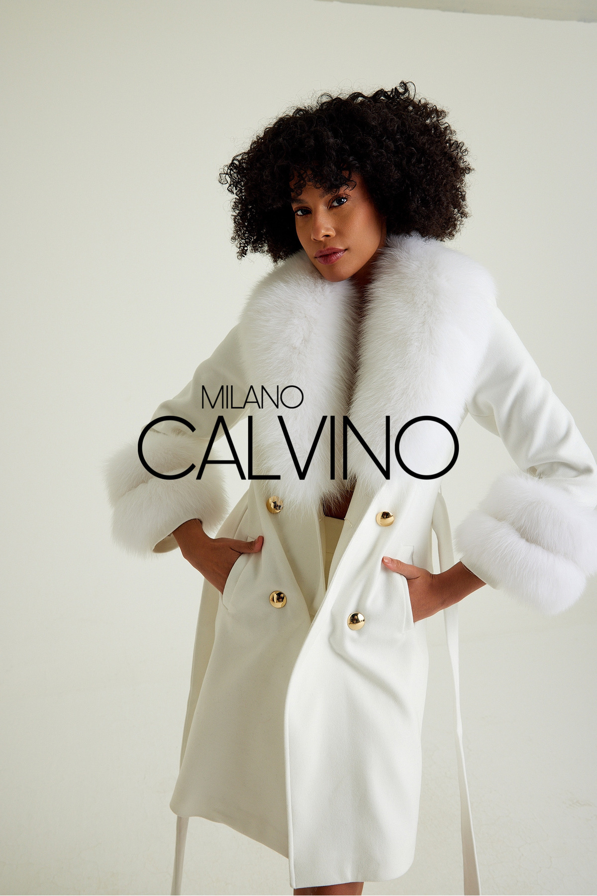 Milano Calvino  Kaşmir Palto (Beyaz) - Görsel 6