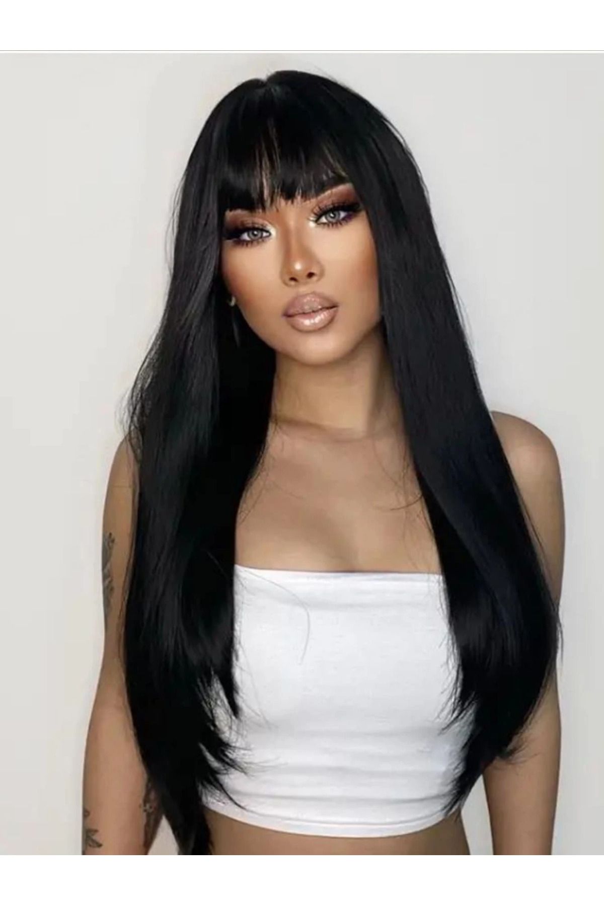 REMY HAİR Siyah Perçemli Peruk VIP002