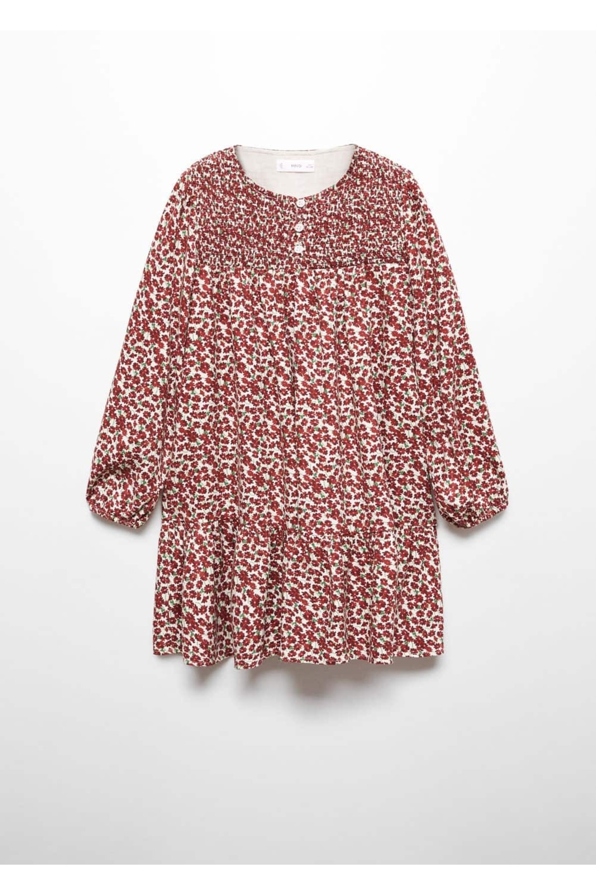 لباس مجلسی دخترانه بورگوندی منگوMANGO Kids | 57027126 اورجینال - تصویر 3