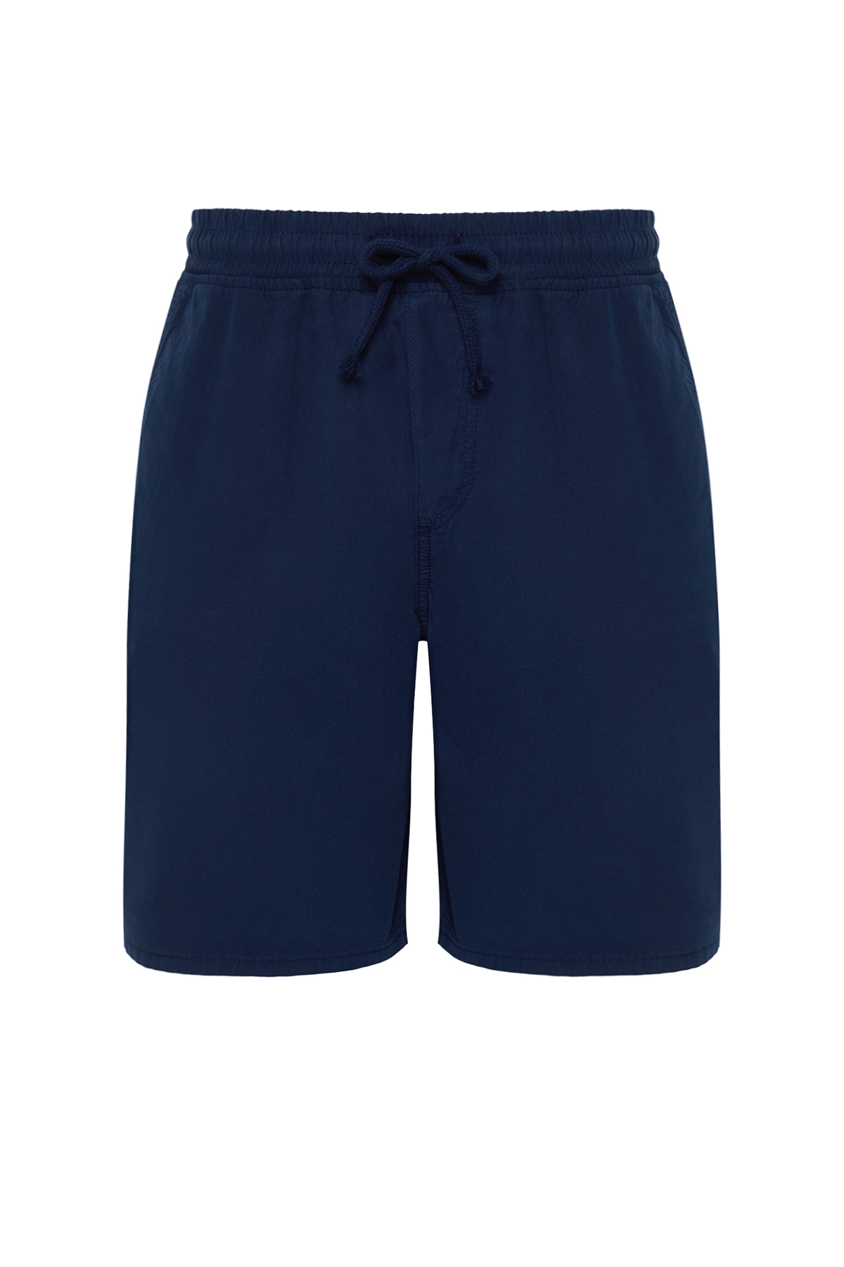 Trendyolmilla  Lacivert Normal Kesim/Regular Yumuşak Tuşeli %100 Pamuk  Beli Bağcıklı Bermuda Şort TMNSS24SR00006 - Görsel 7
